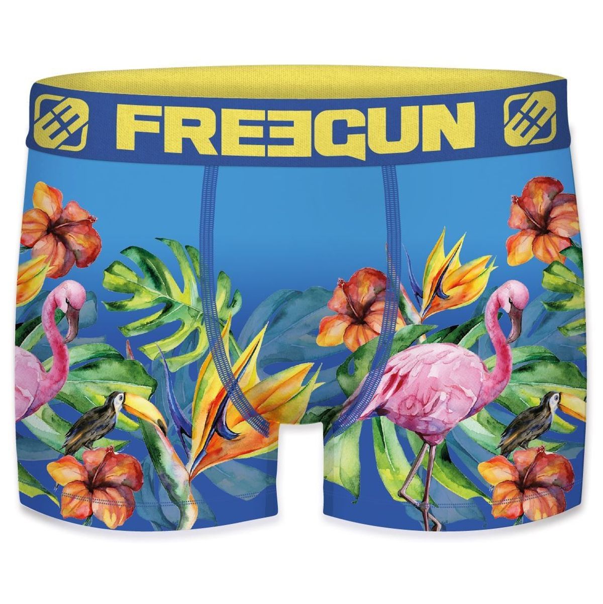 Microfiber Boxershorts - Blå Blomster - Freegun