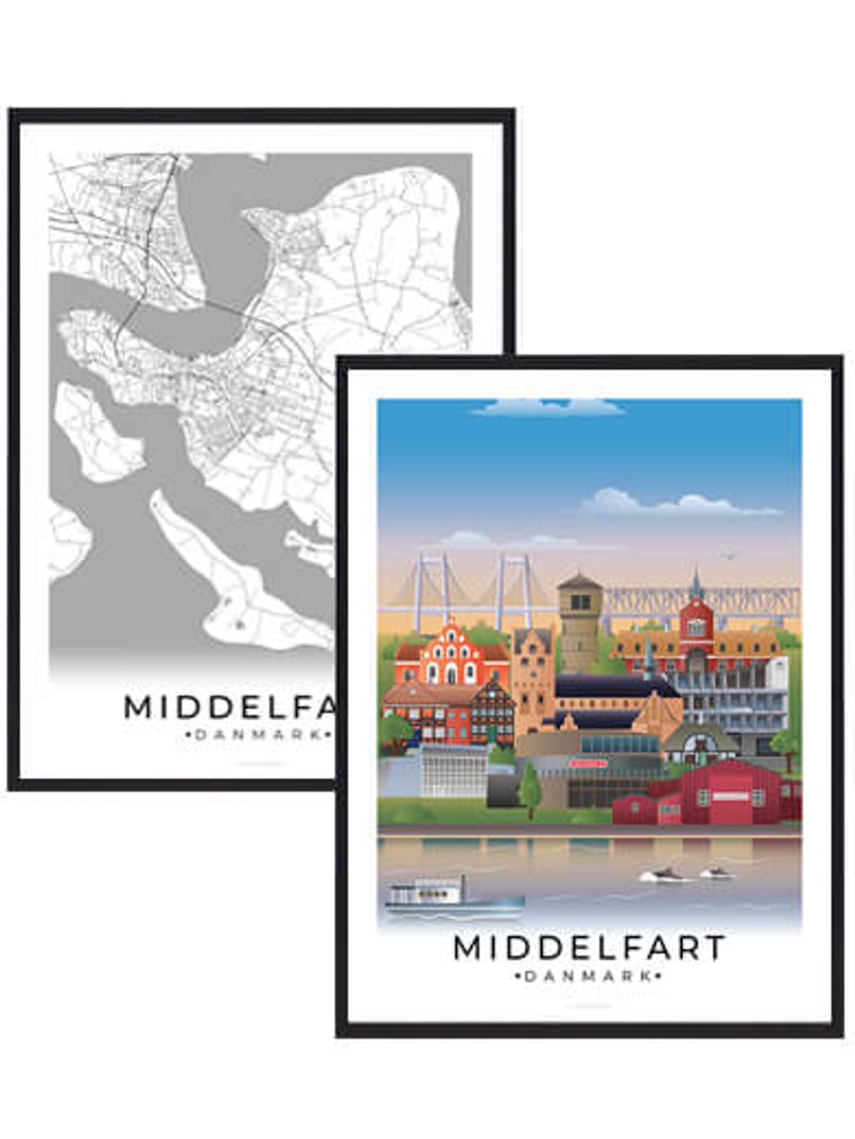 Middelfart byplakatsæt (Størrelse: L - 50x70cm (B2))