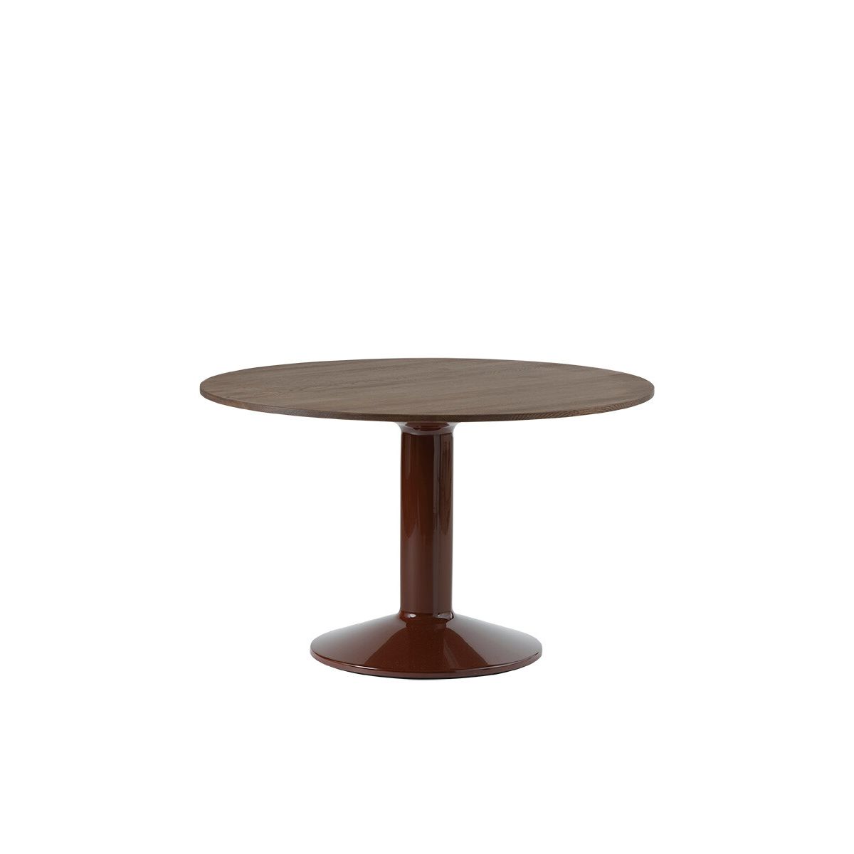 Midst Table Ø 120 cm, dark oiled oak fra Muuto (Dark Oiled Oak / Dark red)