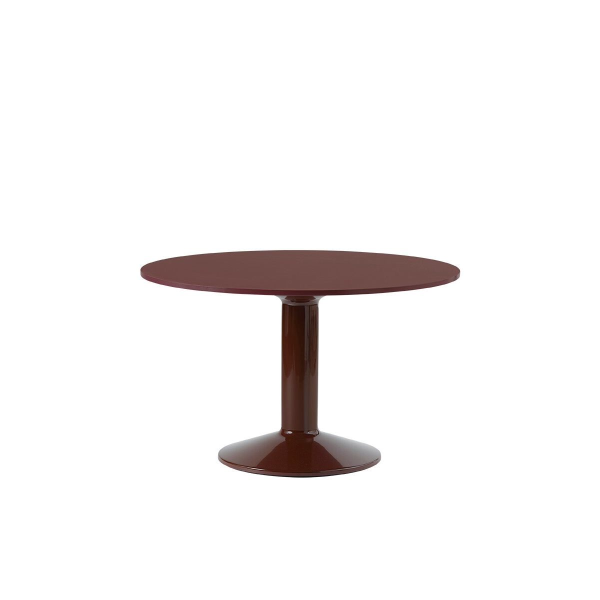 Midst Table Ø 120 cm, linoleum fra Muuto (Dark red linoleum / dark red)