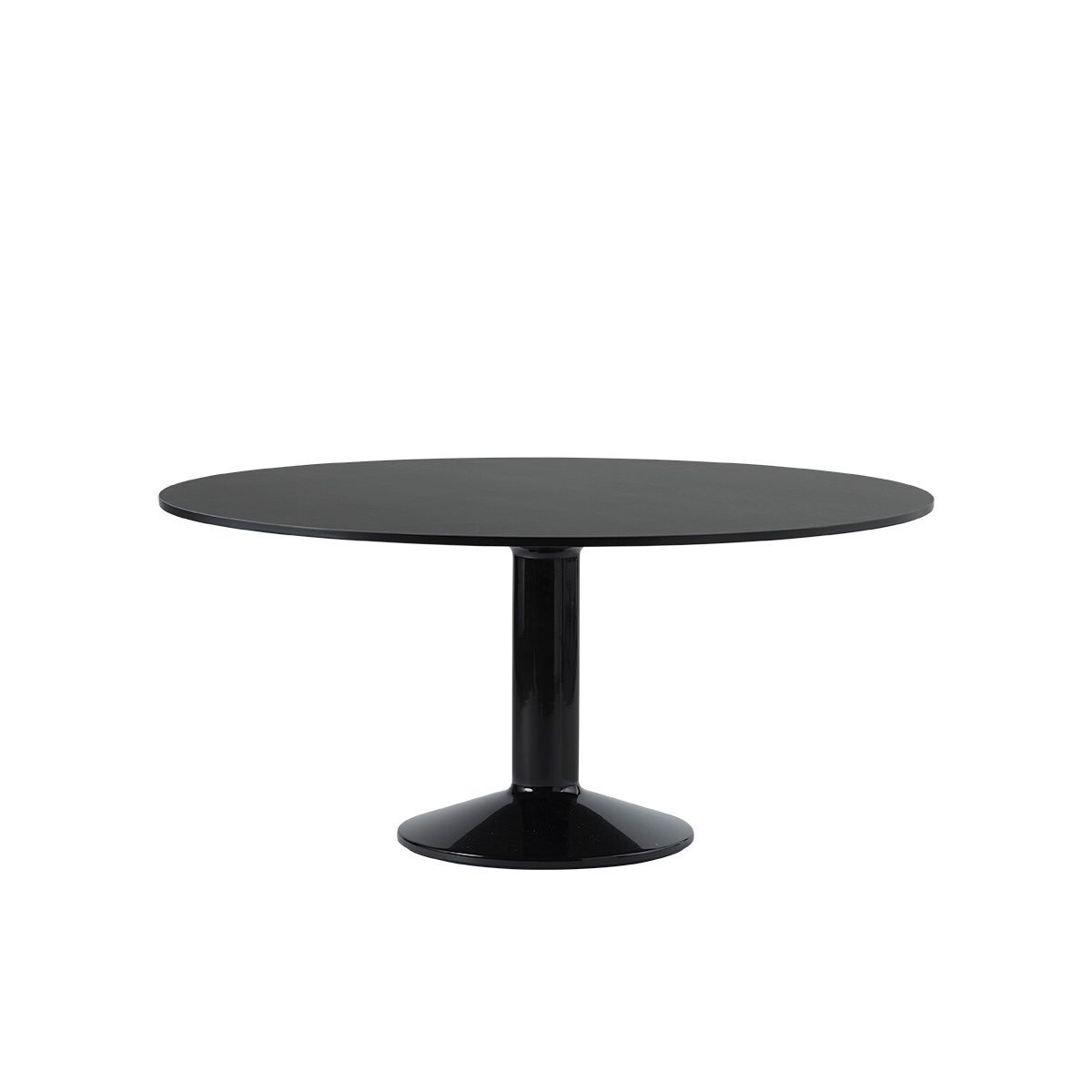 Midst Table Ø 160 cm, linoleum fra Muuto (Black linoleum / black)