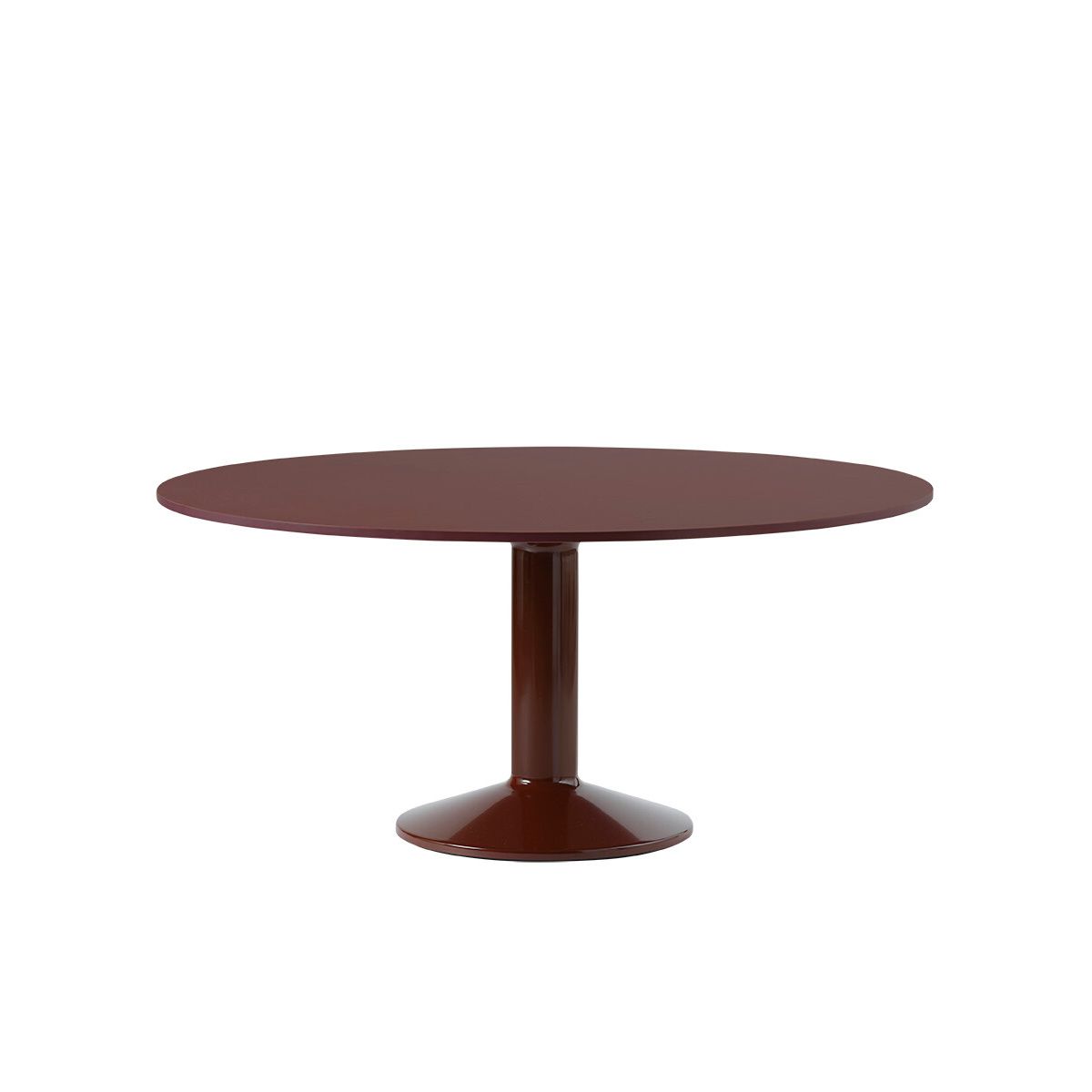 Midst Table Ø 160 cm, linoleum fra Muuto (Dark red linoleum / dark red)