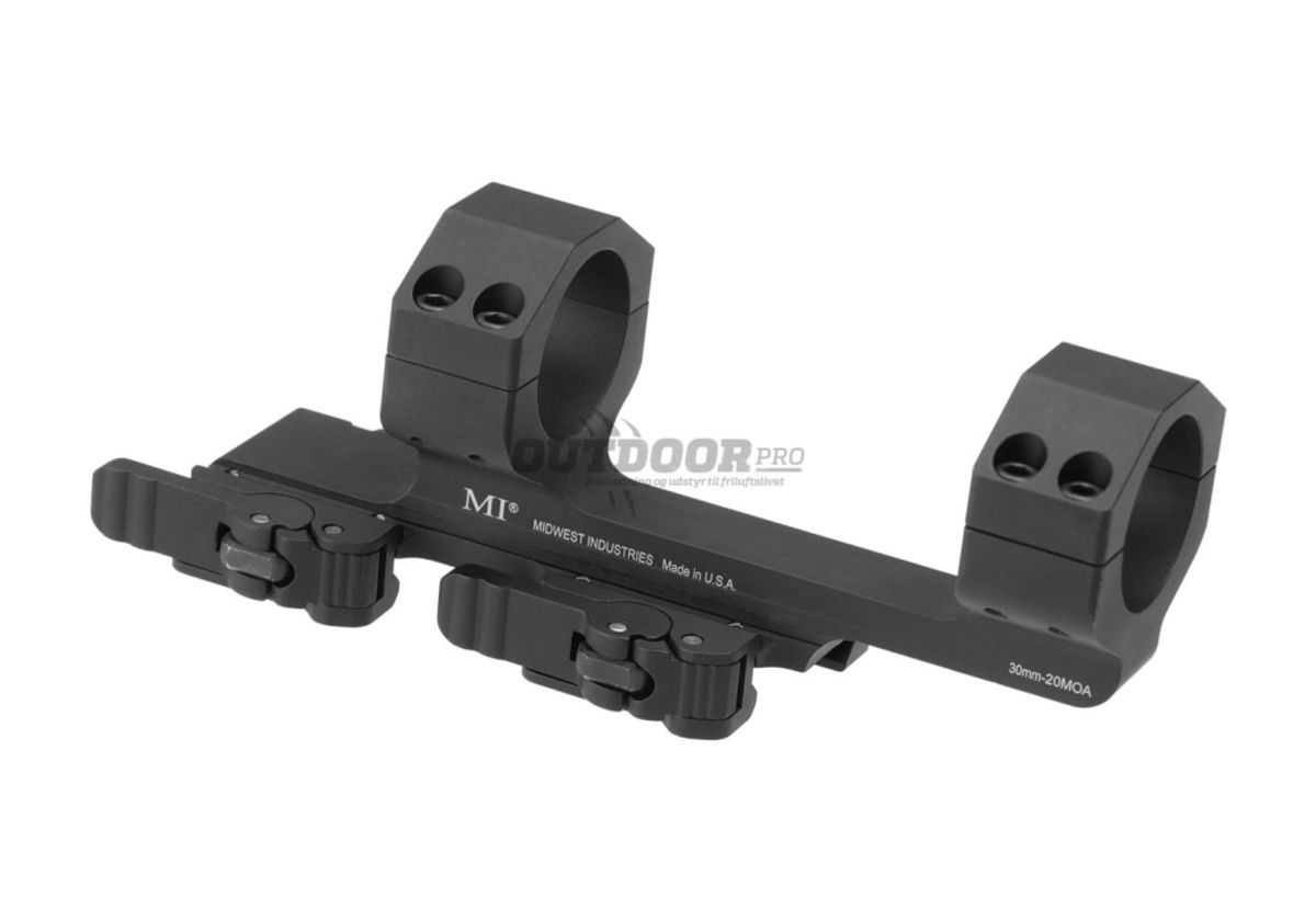 Midwest Industries 30mm QD 1.4" Offset Scope Mount - 20 MOA Black