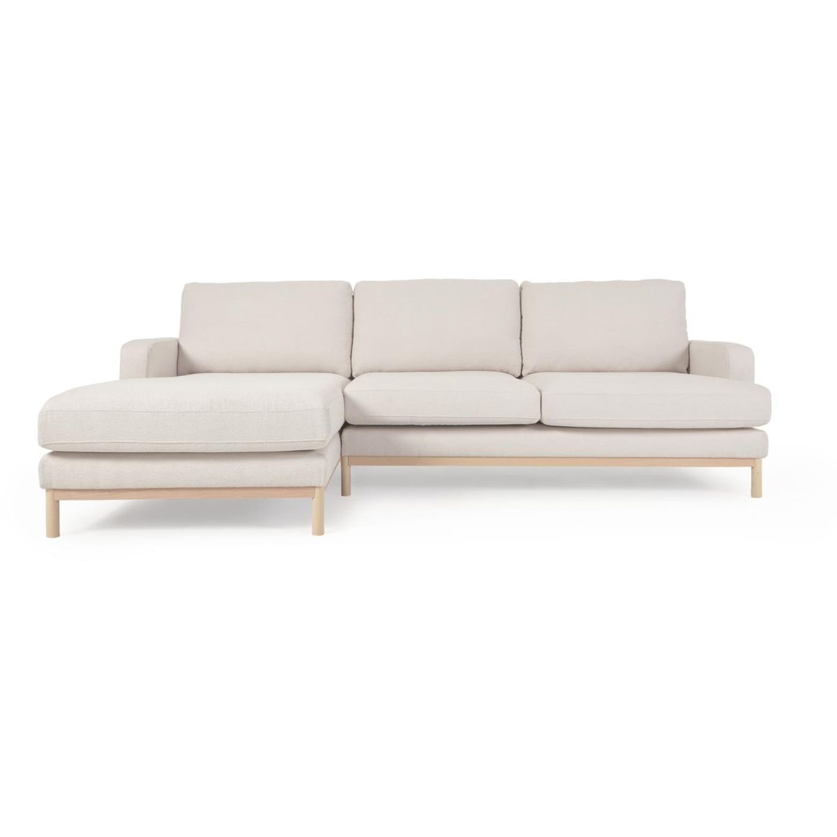 Mihaela, Chaiselong sofa, hvid, H88x264x154 cm, venstrevendt