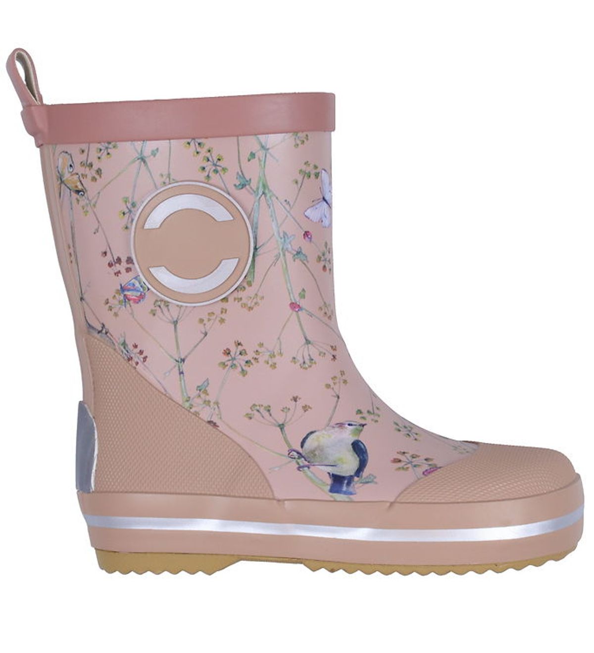 Mikk-Line Gummistøvler - Wellies - Warm Taupe m. Blomster