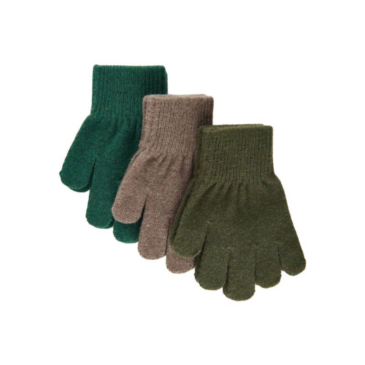 Mikk-Line - Magic Handsker 3-pak - Beech/Slate Black/Evergreen - 8-16 år