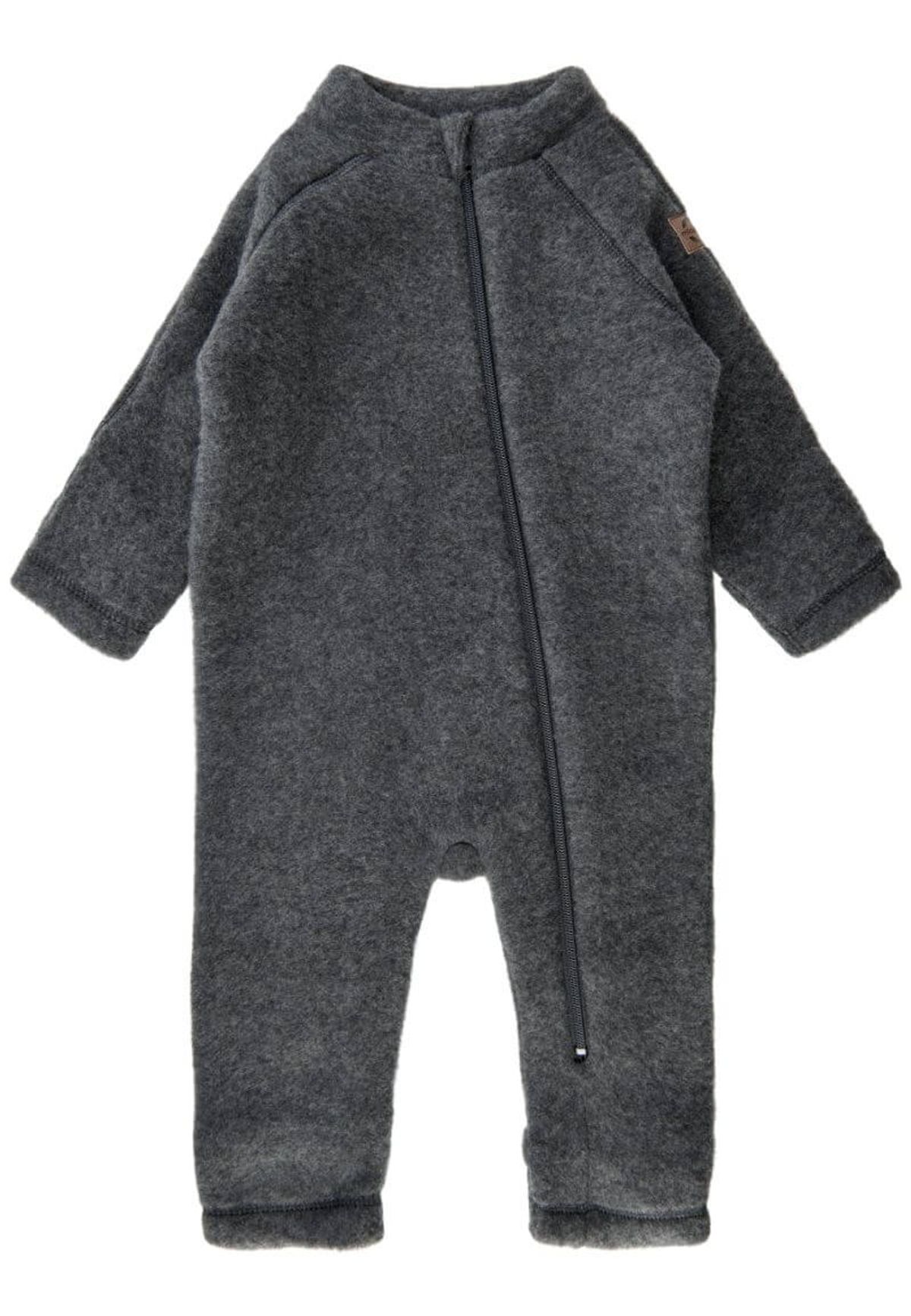 Mikk-Line - Wool Baby Suit - Anthracite Melange - 56