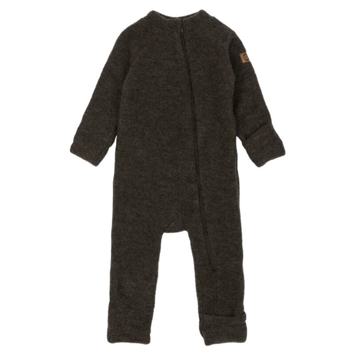 Mikk-Line - Wool Baby Suit - Dark Brown Melange - 74