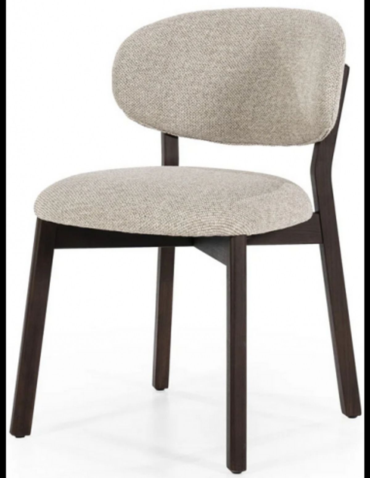 Mikky spisebordsstol i egetræ og polyester H79 cm - Mørkebrun/Taupe