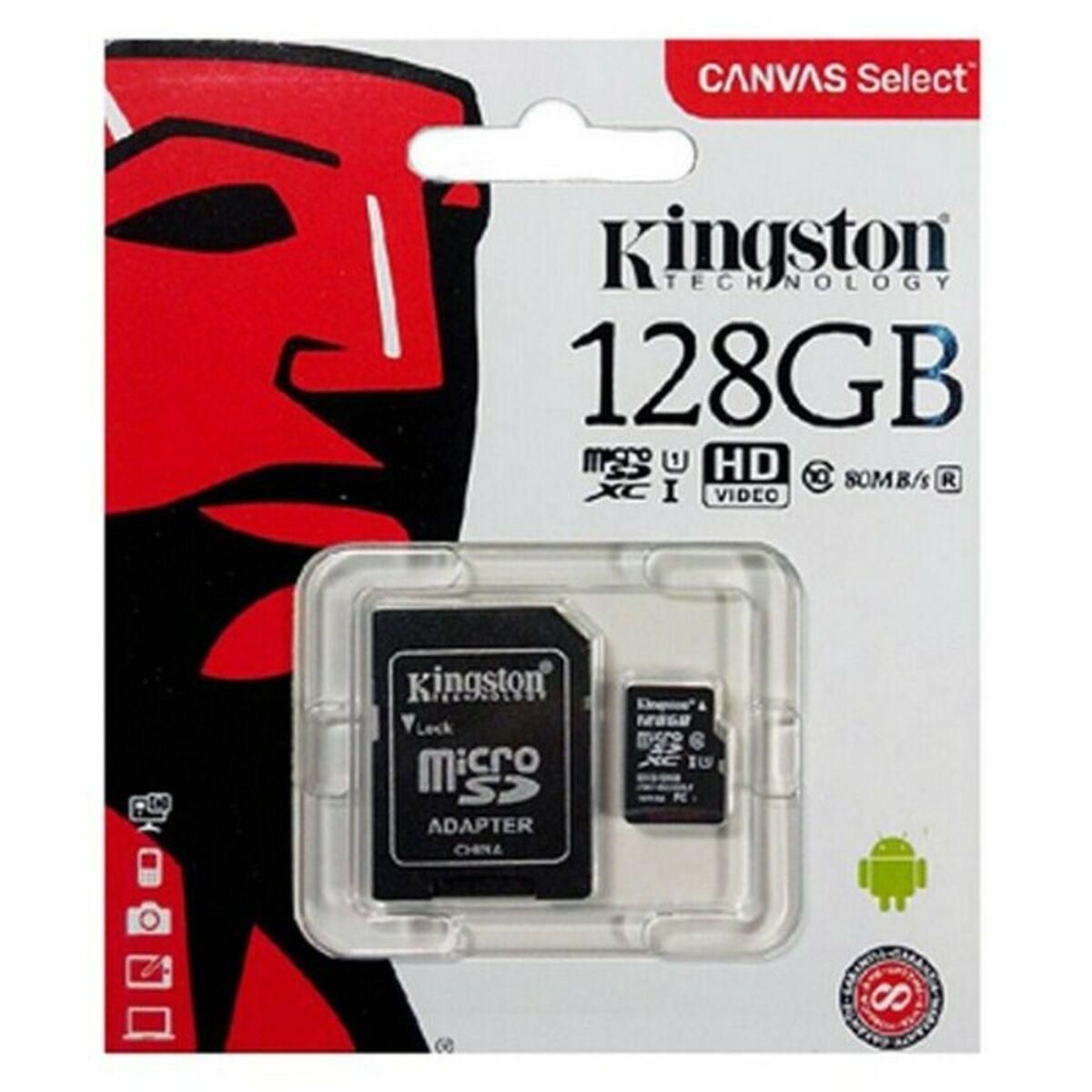 Mikro-SD-hukommelseskort med adapter Kingston SDCS2 100 MB/s exFAT 128 GB