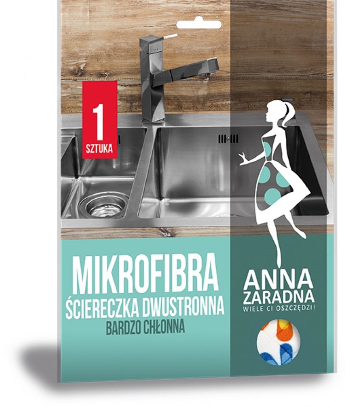 Mikrofiberklud ANNA ZARADNA, dobbeltsidet,.