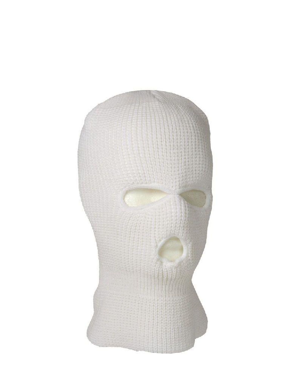 Mil-Tec Akryl Balaclava 3-hul Hvid