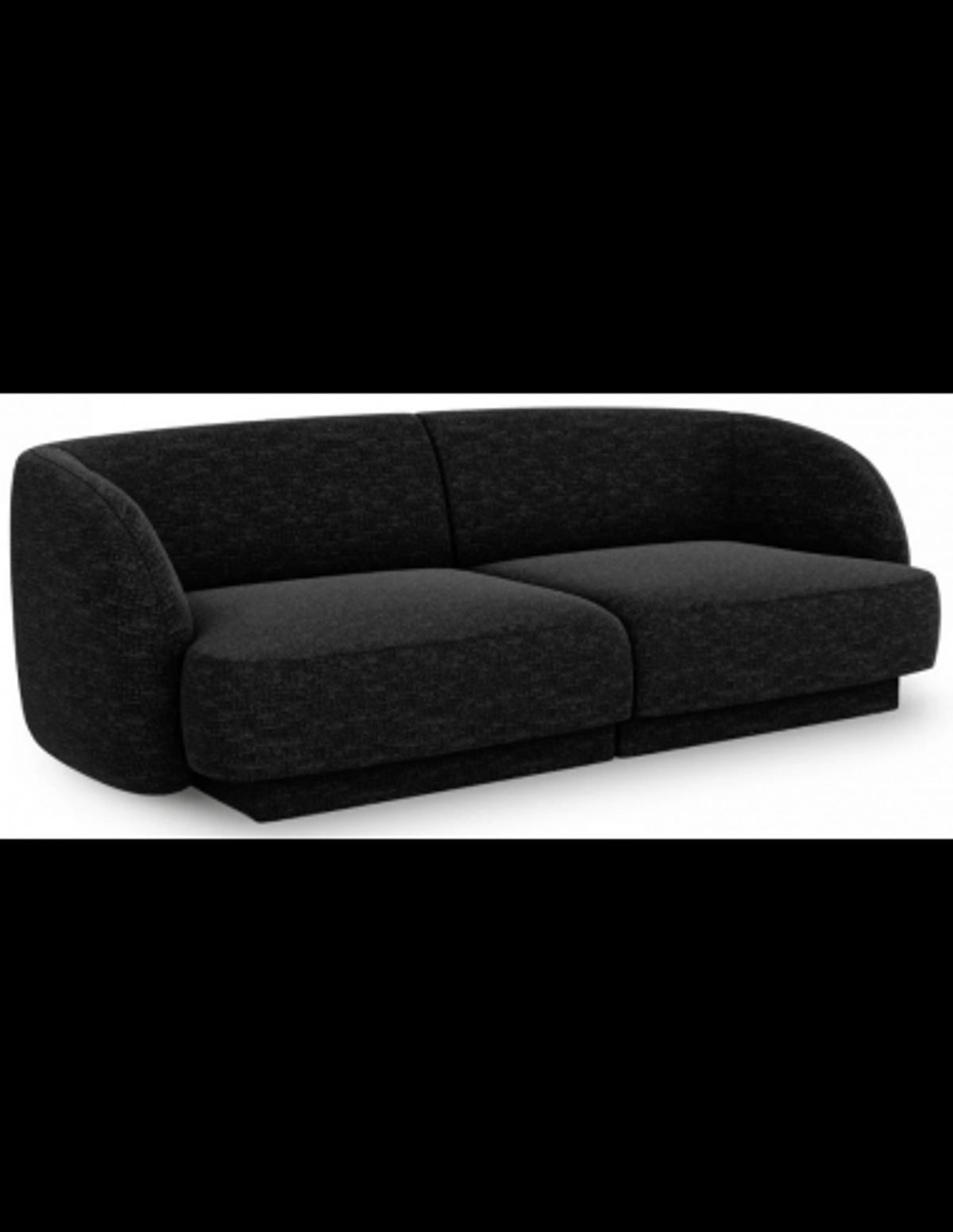 Miley 2-personers sofa i chenille B184 x D85 cm - Sort