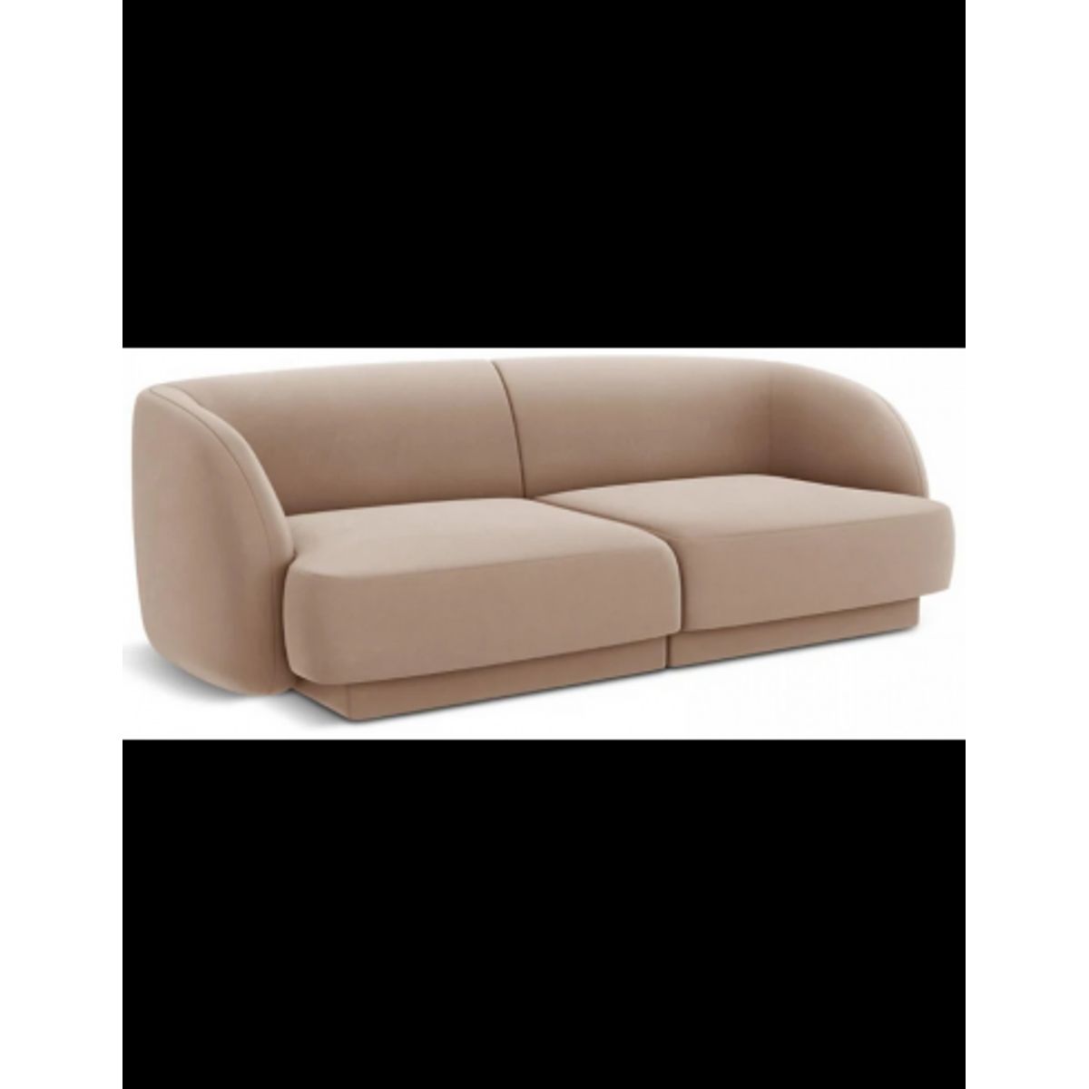 Miley 2-personers sofa i velour B184 x D85 cm - Cappucino