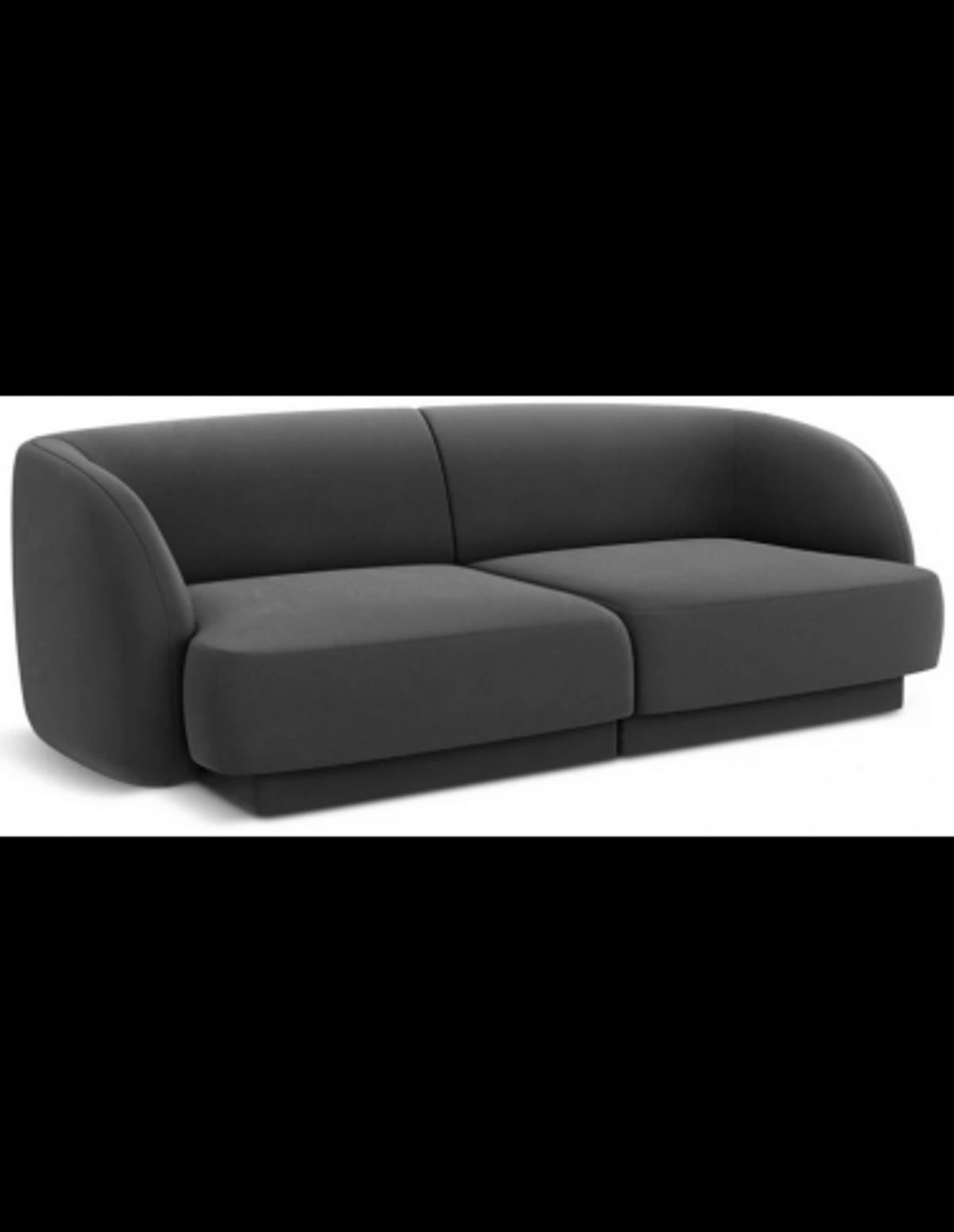 Miley 2-personers sofa i velour B184 x D85 cm - Grå