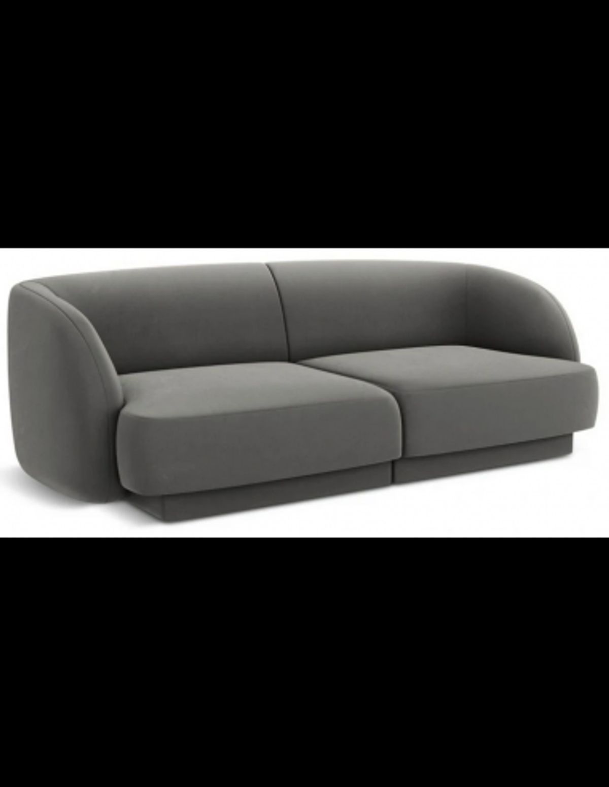 Miley 2-personers sofa i velour B184 x D85 cm - Lysegrå