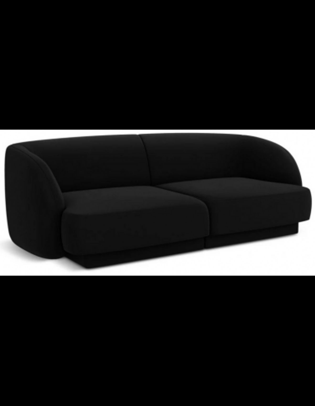 Miley 2-personers sofa i velour B184 x D85 cm - Sort