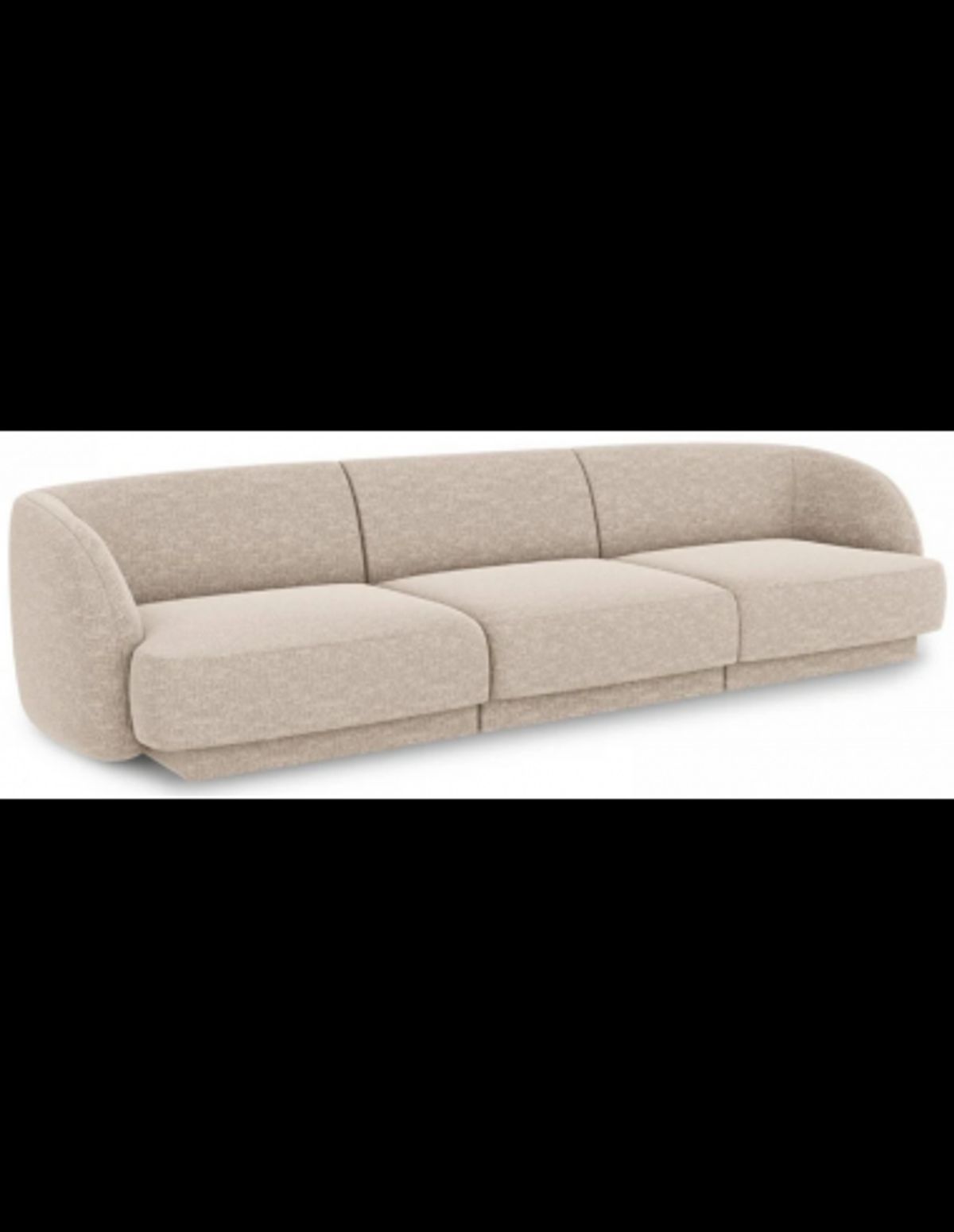 Miley 3-personers sofa i chenille B259 x D85 cm - Beige