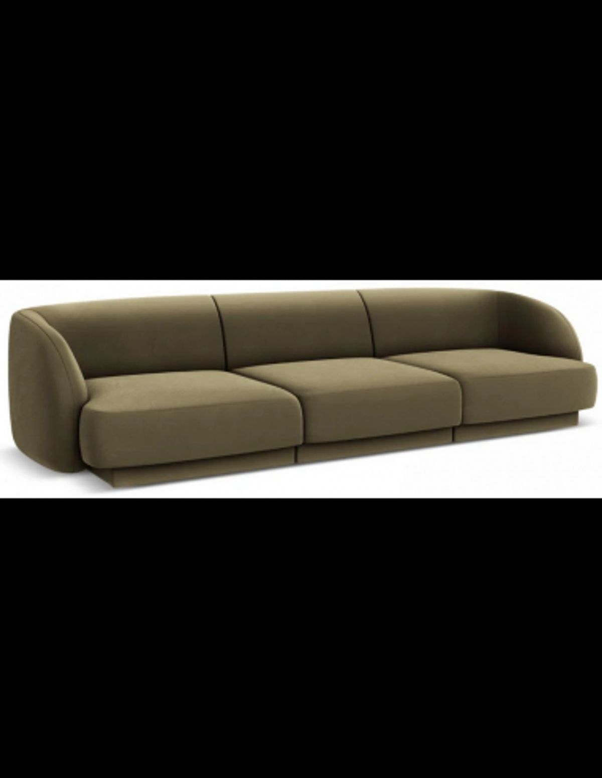 Miley 3-personers sofa i velour B259 x D85 cm - Grøn