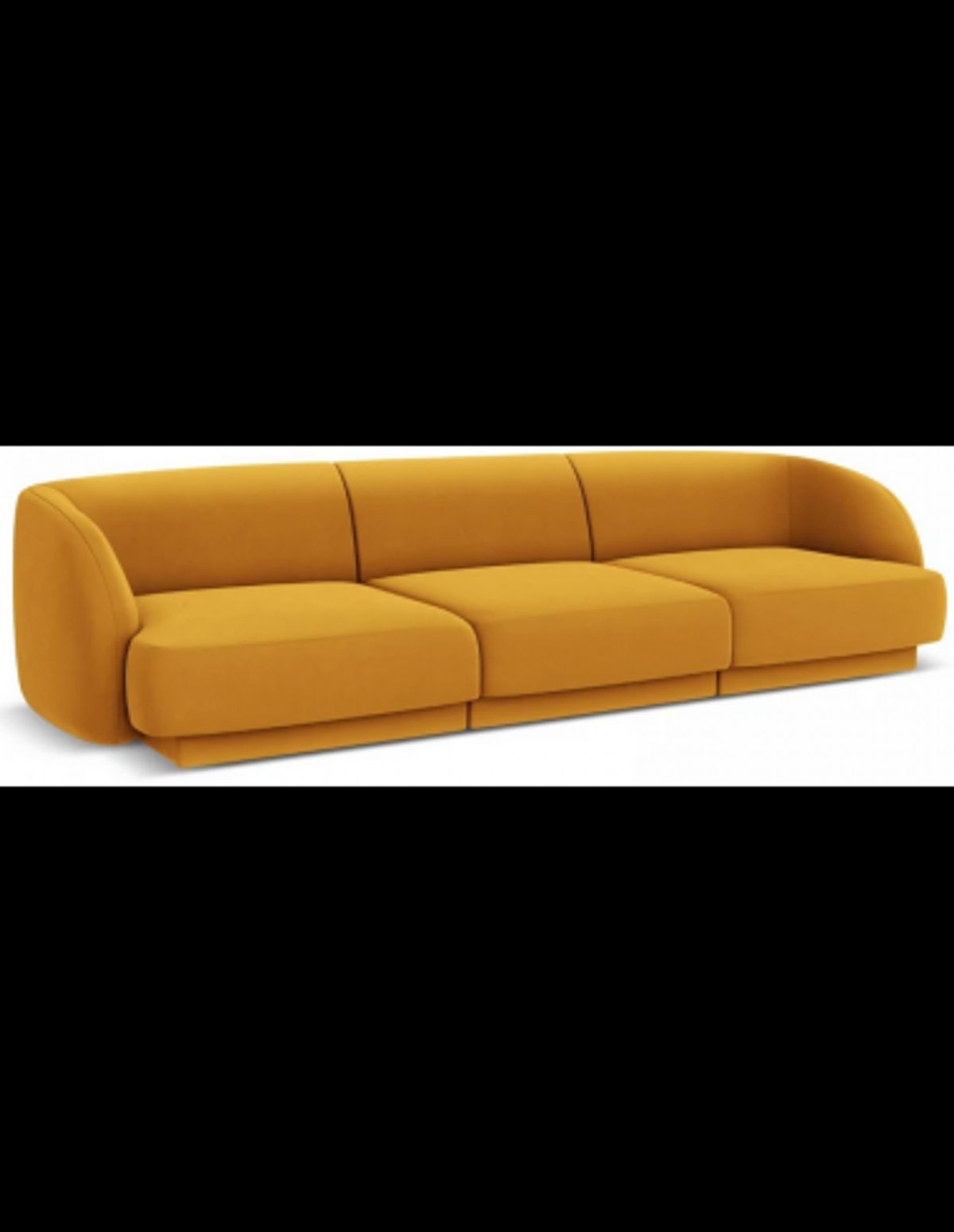 Miley 3-personers sofa i velour B259 x D85 cm - Gul