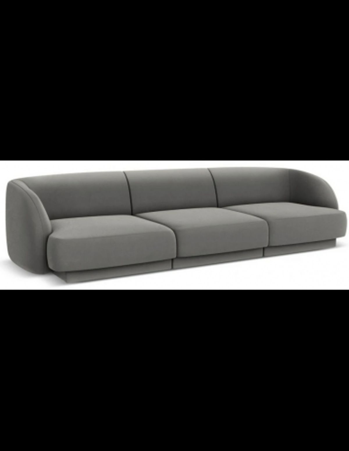 Miley 3-personers sofa i velour B259 x D85 cm - Lysegrå