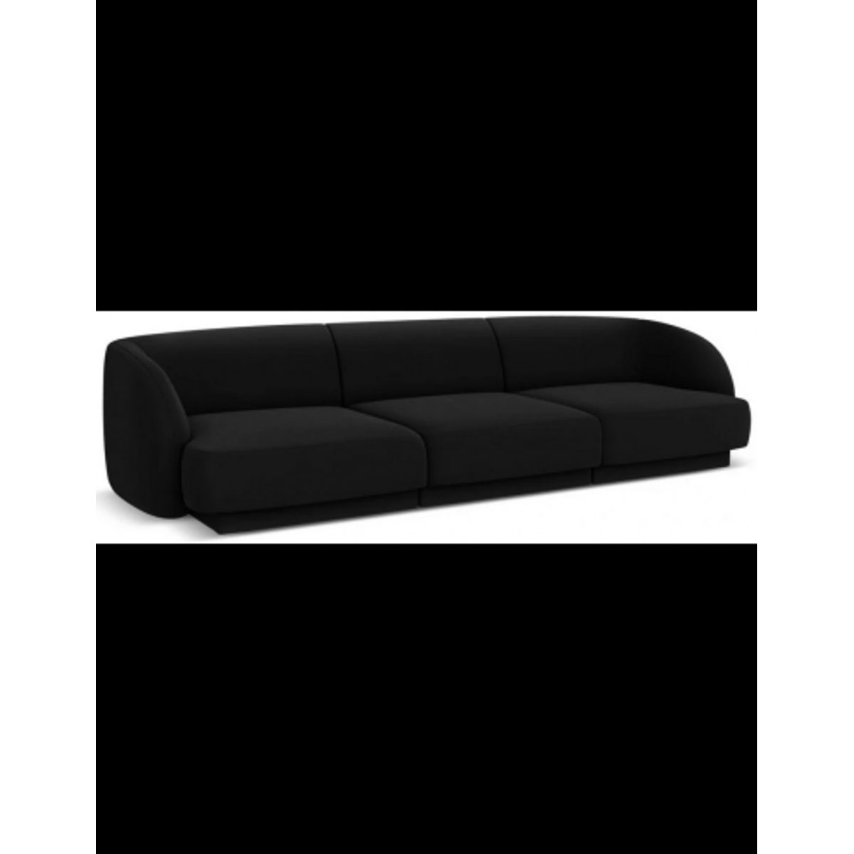 Miley 3-personers sofa i velour B259 x D85 cm - Sort