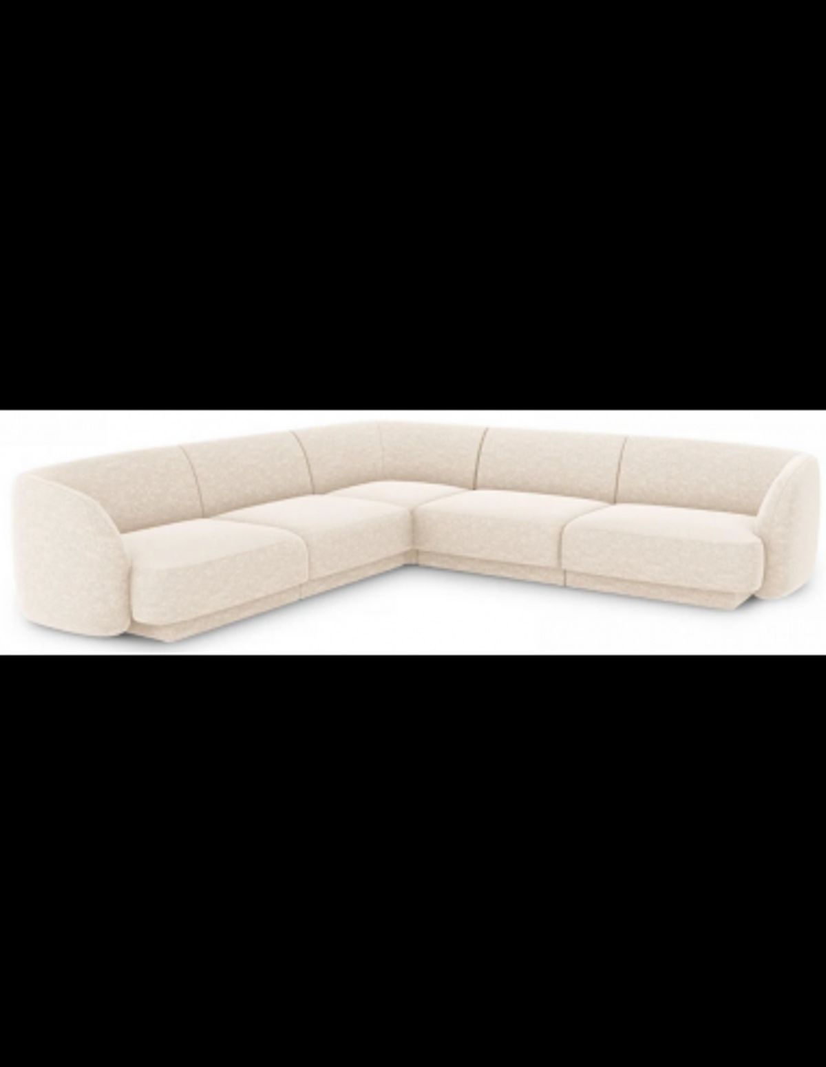 Miley hjørnesofa i chenille B252 x D252 cm - Lys beige