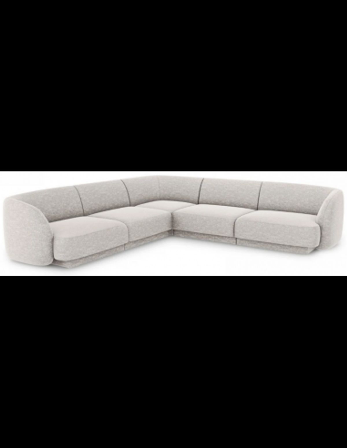 Miley hjørnesofa i chenille B252 x D252 cm - Lysegrå