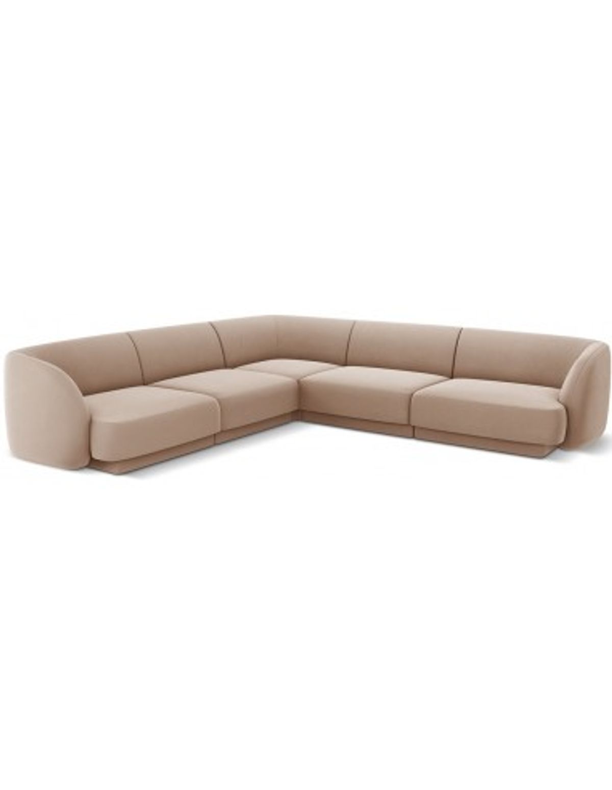 Miley hjørnesofa i velour B252 x D252 cm - Cappucino