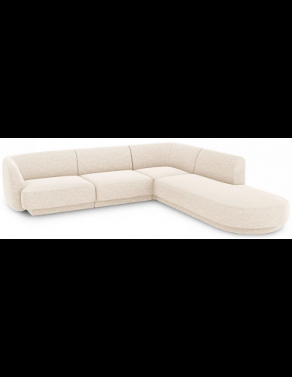 Miley højrevendt chaiselong sofa i chenille B252 x D220 cm - Lys beige