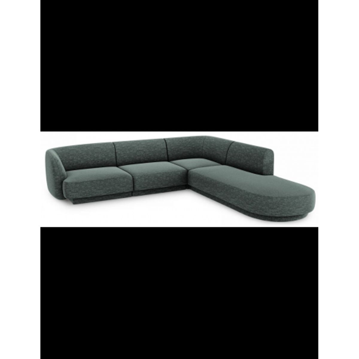 Miley højrevendt chaiselong sofa i chenille B252 x D220 cm - Petrolium