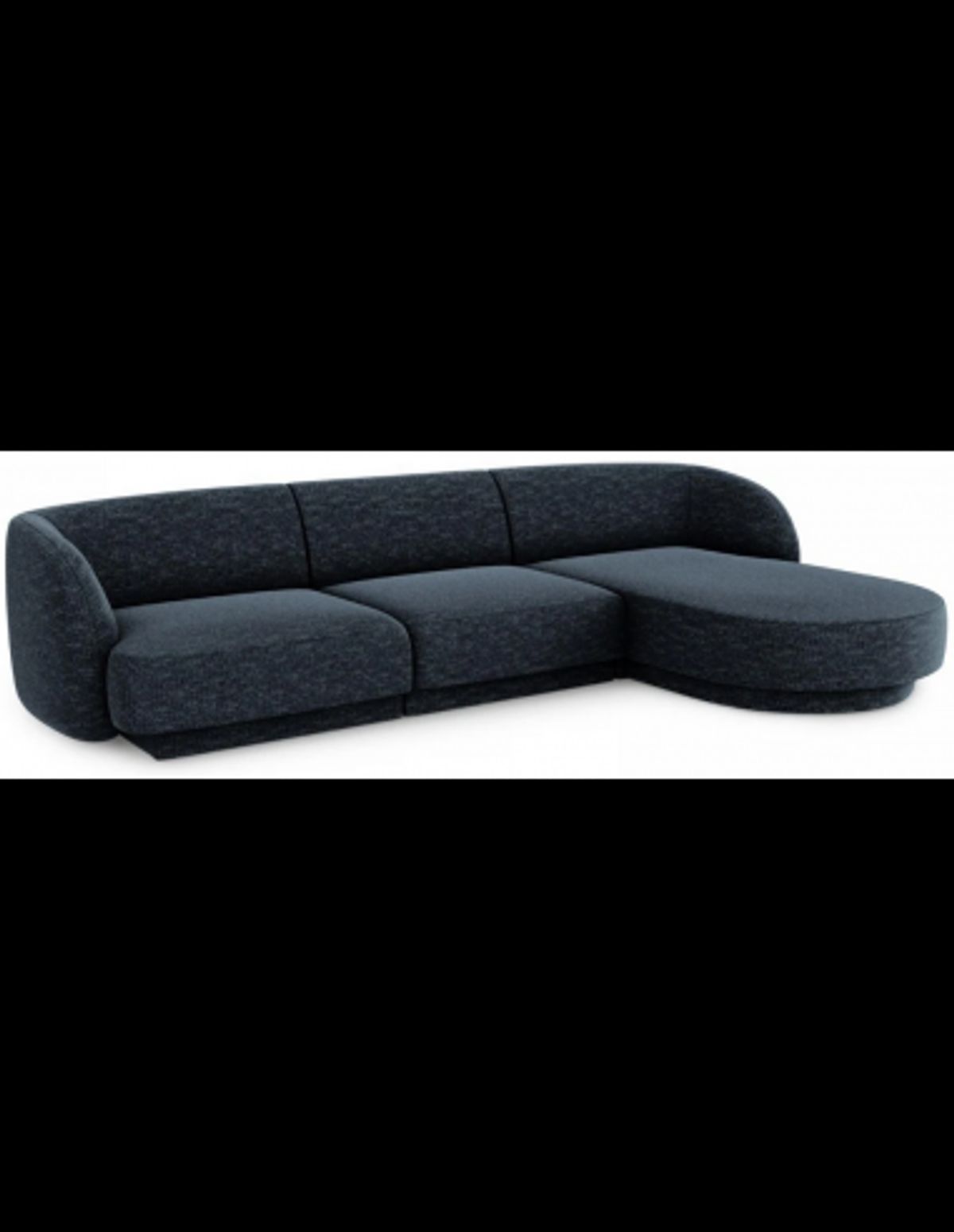 Miley højrevendt chaiselong sofa i chenille B259 x D155 cm - Blå