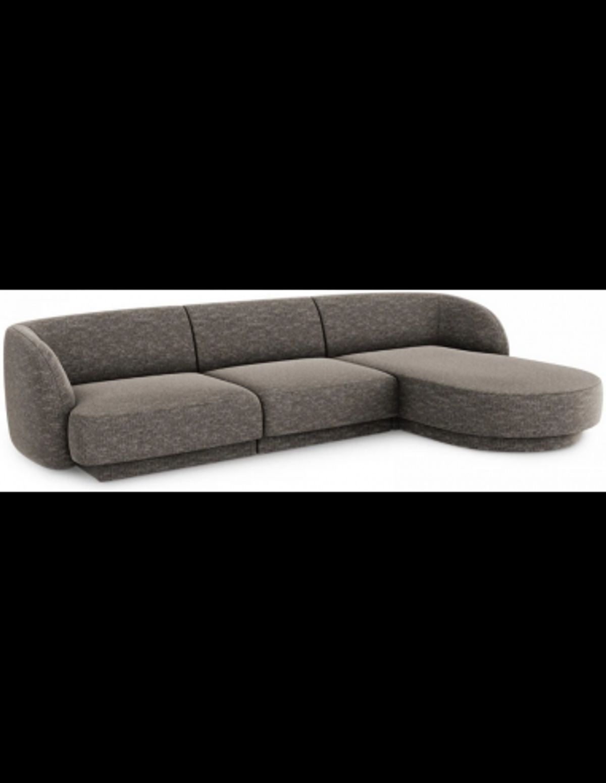 Miley højrevendt chaiselong sofa i chenille B259 x D155 cm - Grå