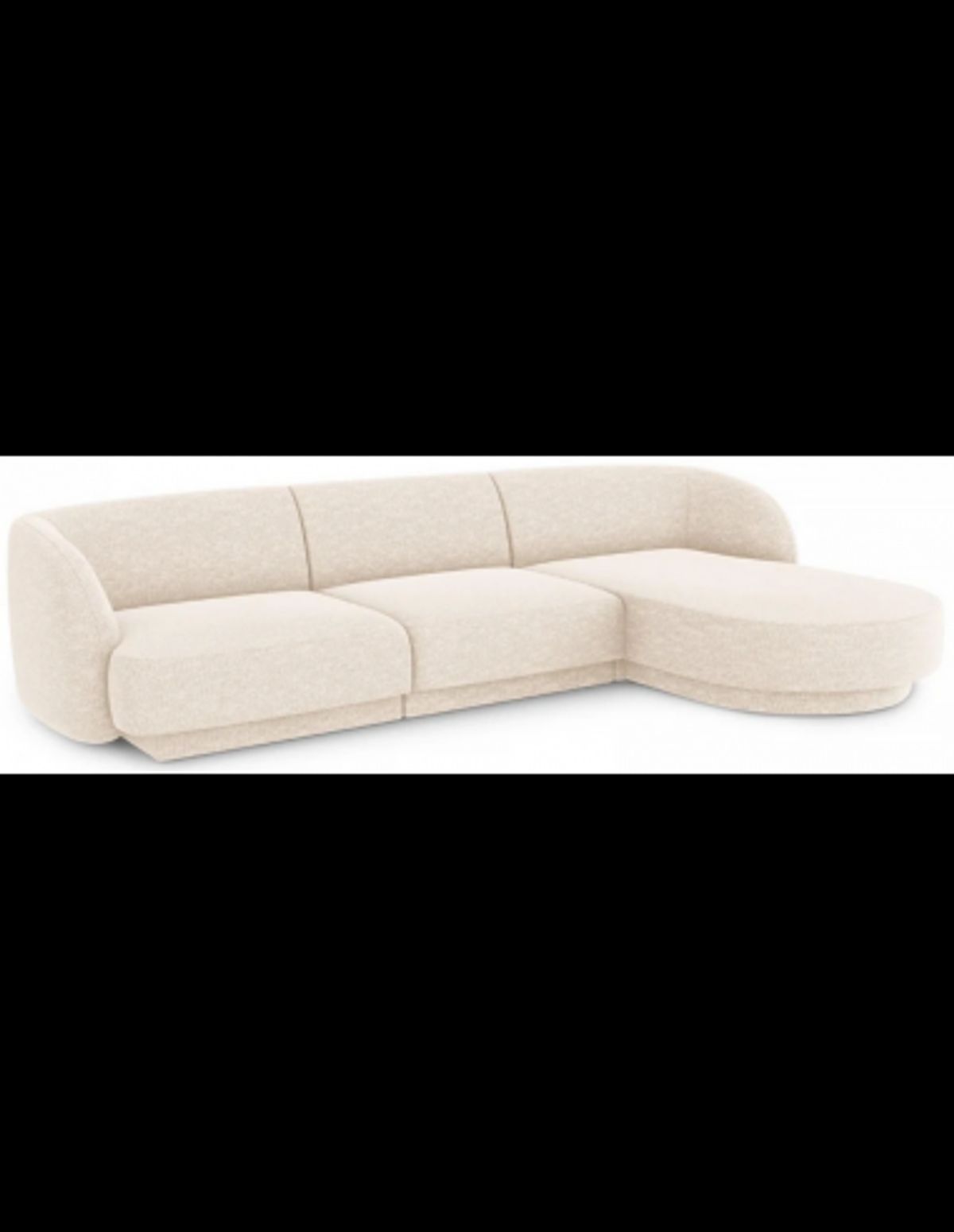 Miley højrevendt chaiselong sofa i chenille B259 x D155 cm - Lys beige