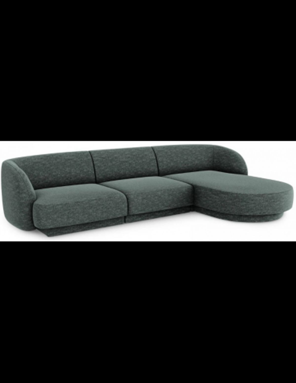 Miley højrevendt chaiselong sofa i chenille B259 x D155 cm - Petrolium