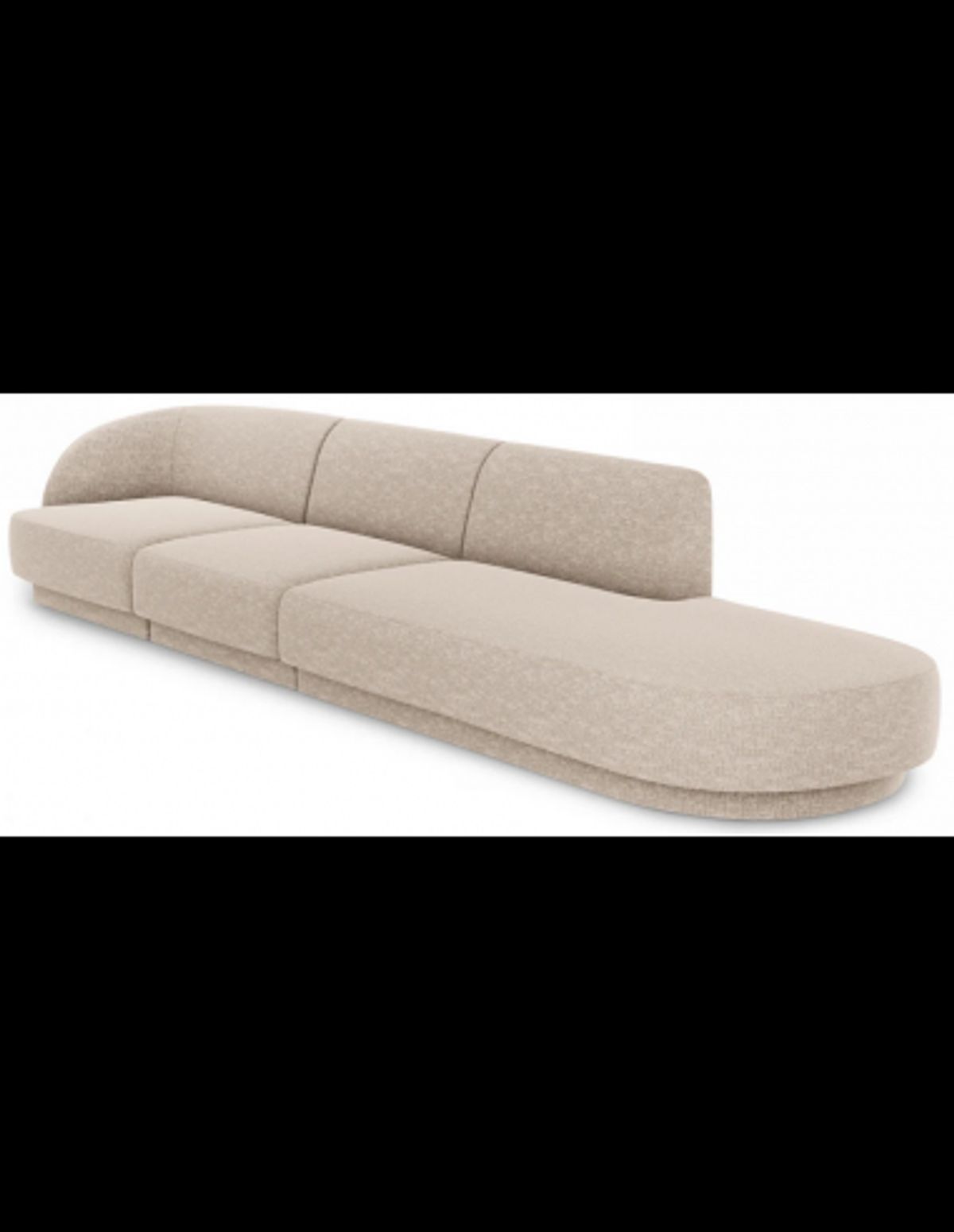 Miley højrevendt chaiselong sofa i chenille B302 x D85 cm - Beige