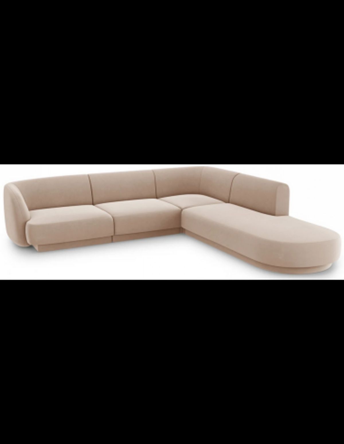 Miley højrevendt chaiselong sofa i velour B252 x D220 cm - Cappucino