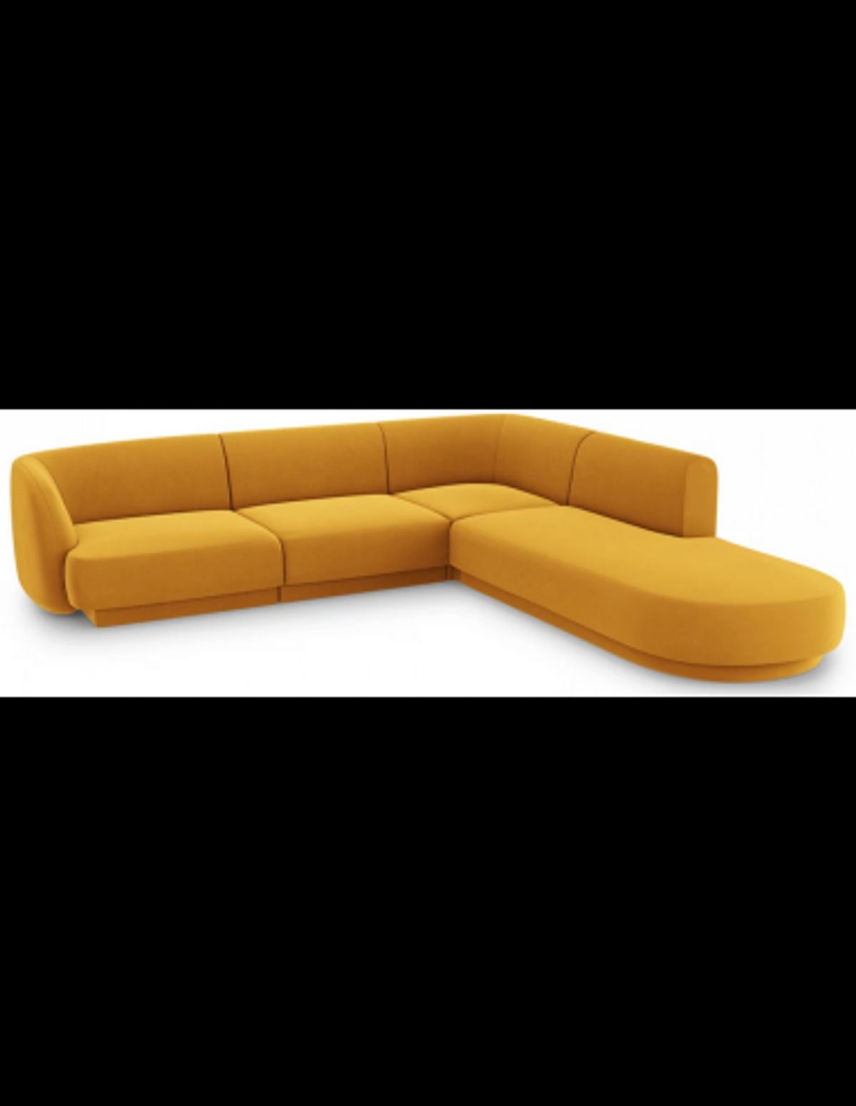 Miley højrevendt chaiselong sofa i velour B252 x D220 cm - Gul