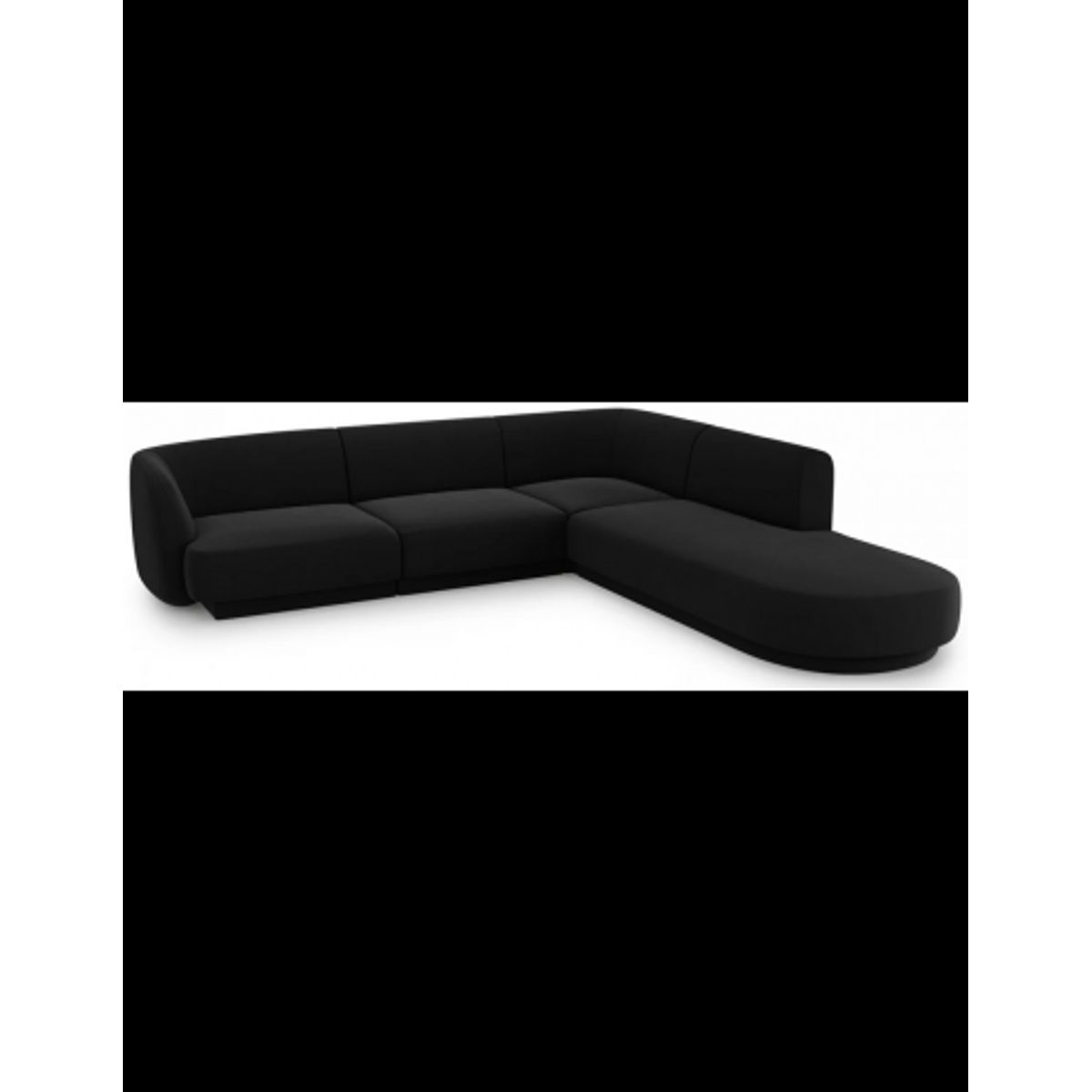 Miley højrevendt chaiselong sofa i velour B252 x D220 cm - Sort