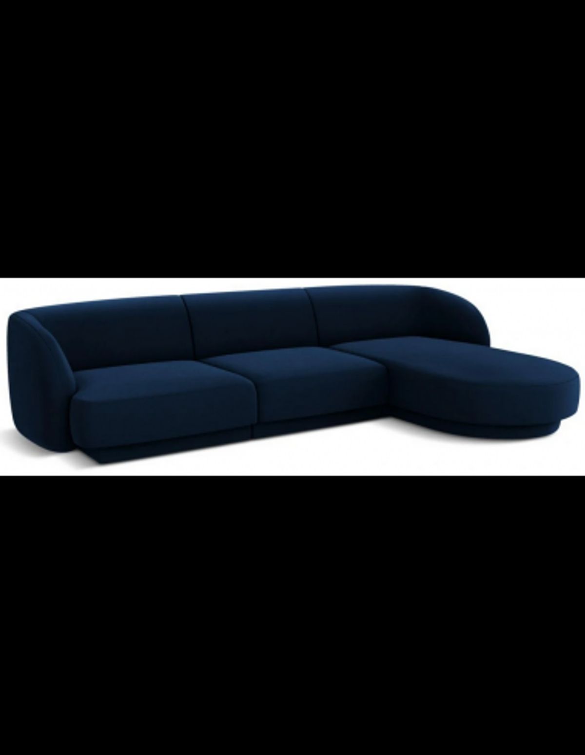 Miley højrevendt chaiselong sofa i velour B259 x D155 cm - Blå