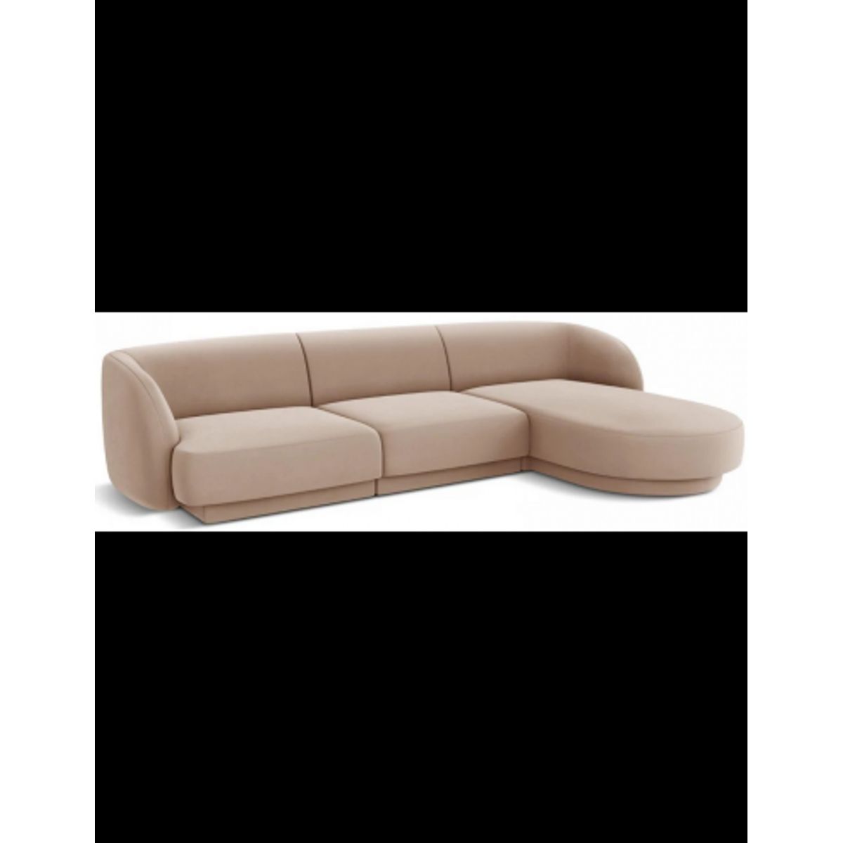 Miley højrevendt chaiselong sofa i velour B259 x D155 cm - Cappucino