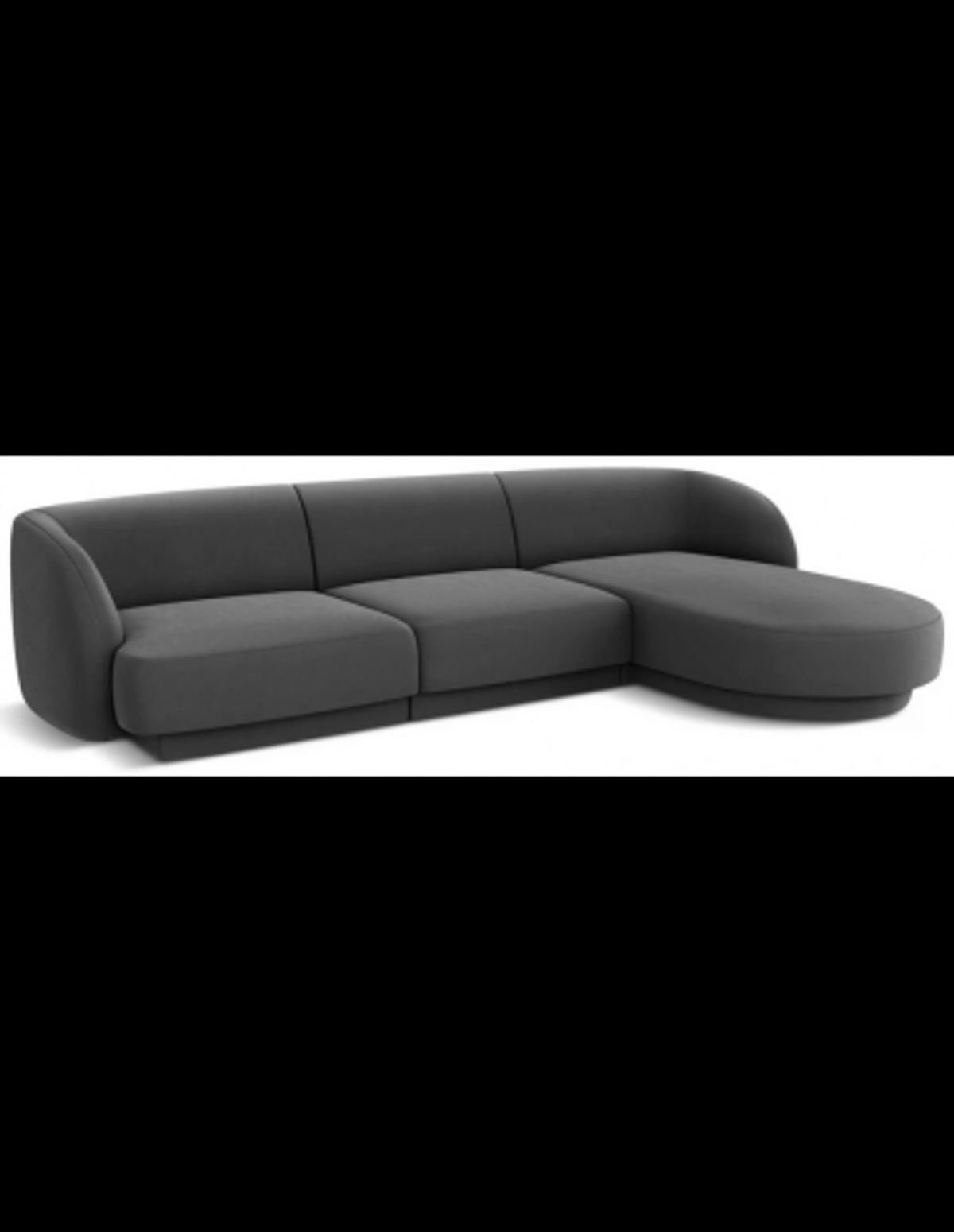 Miley højrevendt chaiselong sofa i velour B259 x D155 cm - Grå