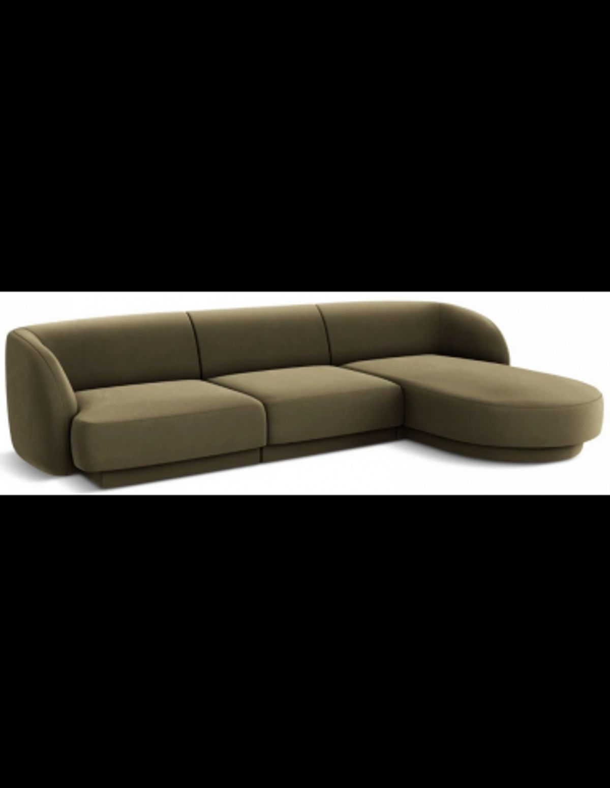 Miley højrevendt chaiselong sofa i velour B259 x D155 cm - Grøn