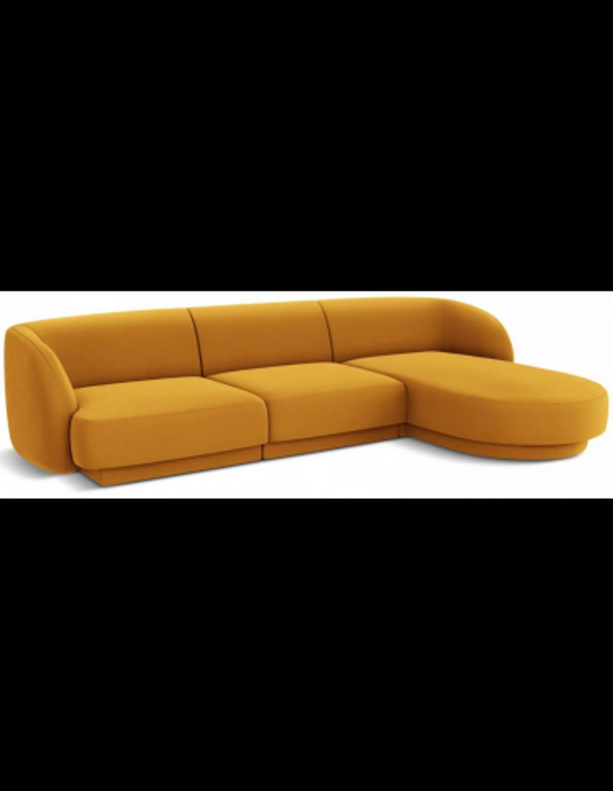 Miley højrevendt chaiselong sofa i velour B259 x D155 cm - Gul