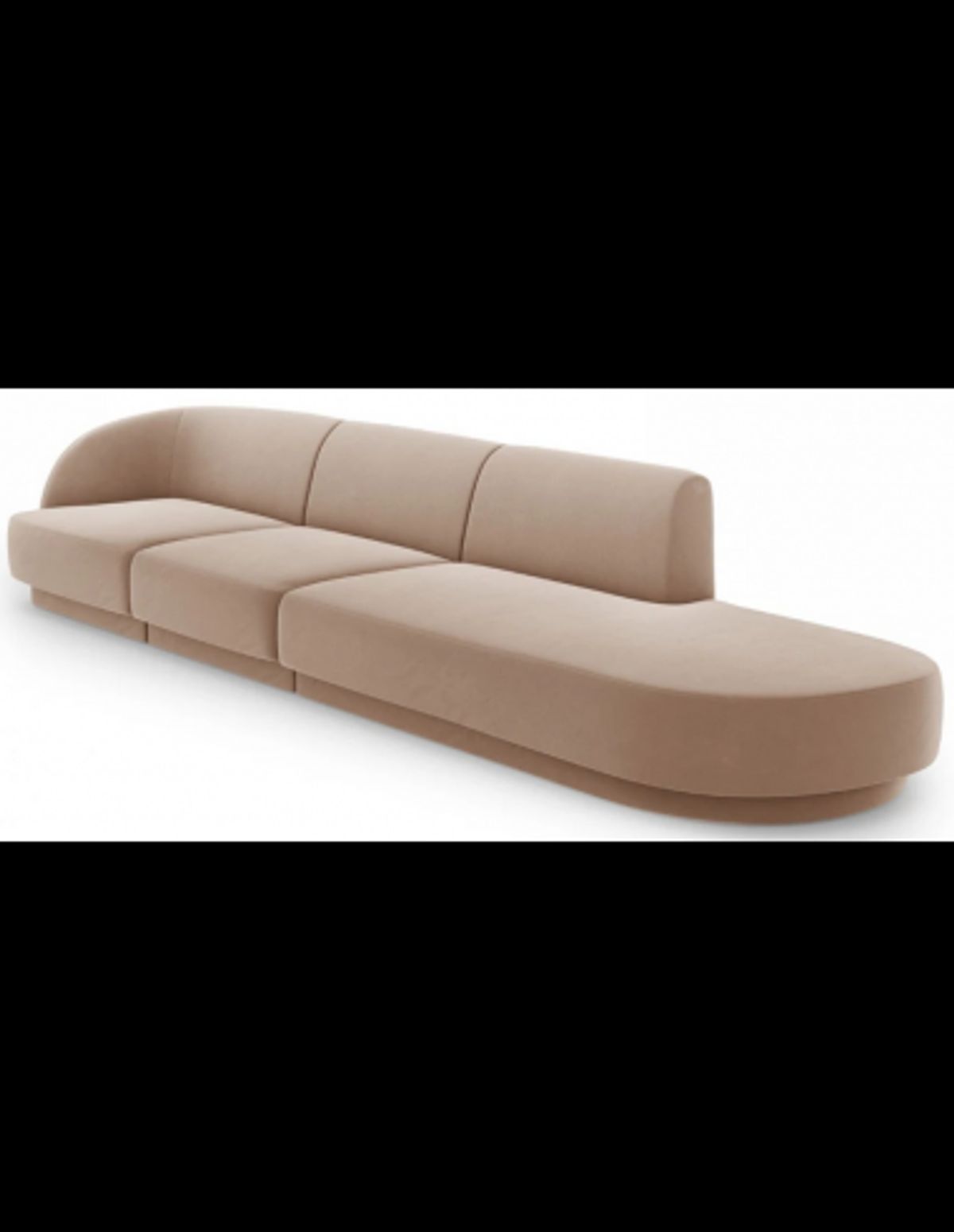 Miley højrevendt chaiselong sofa i velour B302 x D85 cm - Cappucino