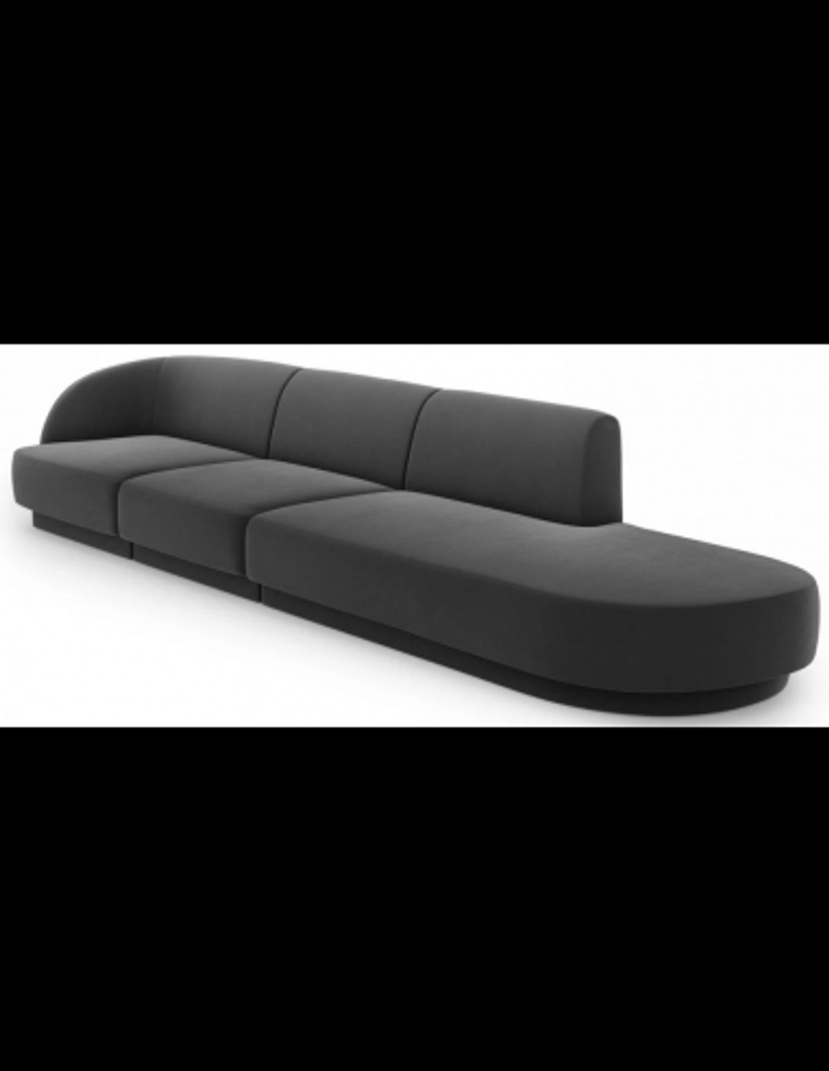 Miley højrevendt chaiselong sofa i velour B302 x D85 cm - Grå