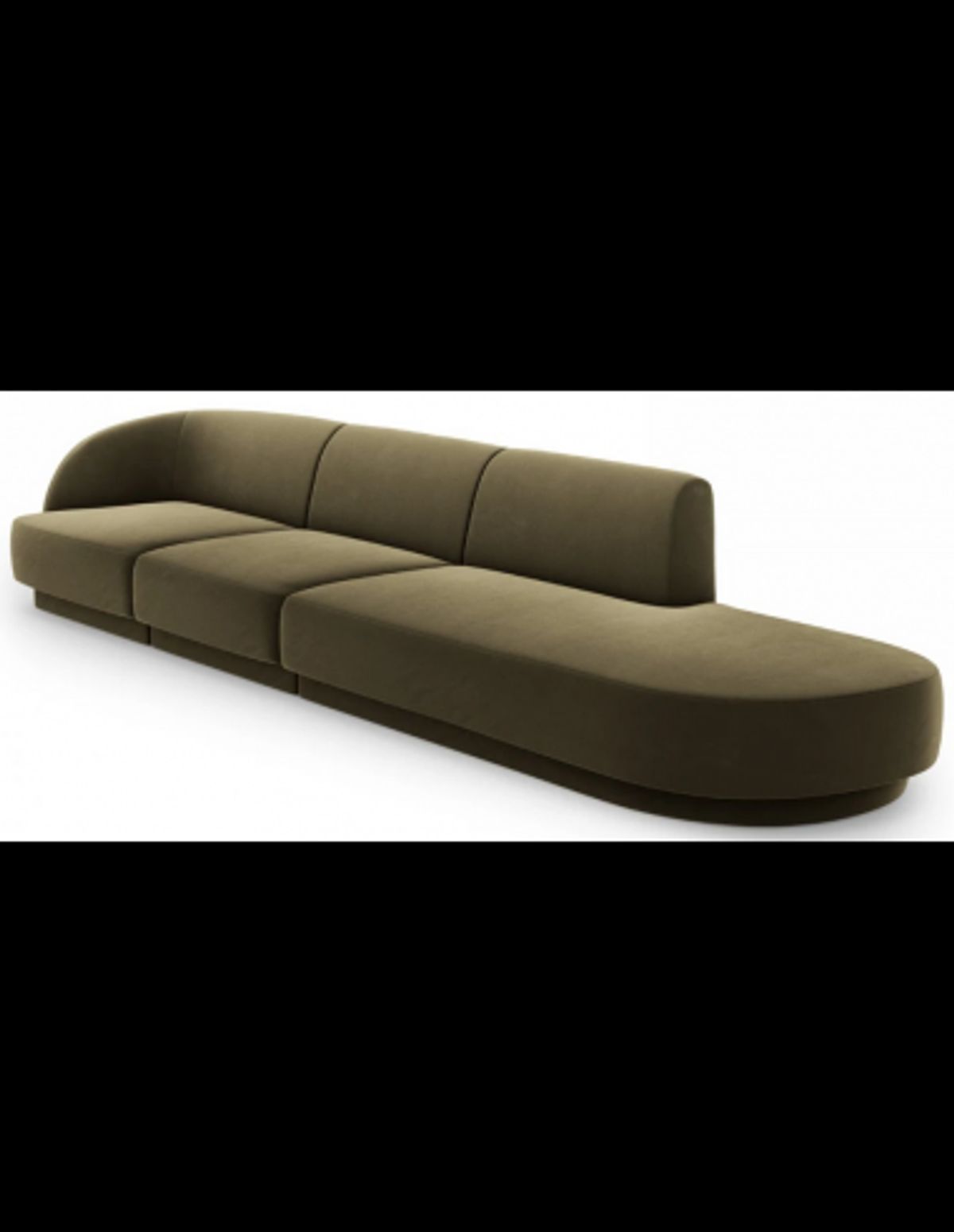 Miley højrevendt chaiselong sofa i velour B302 x D85 cm - Grøn