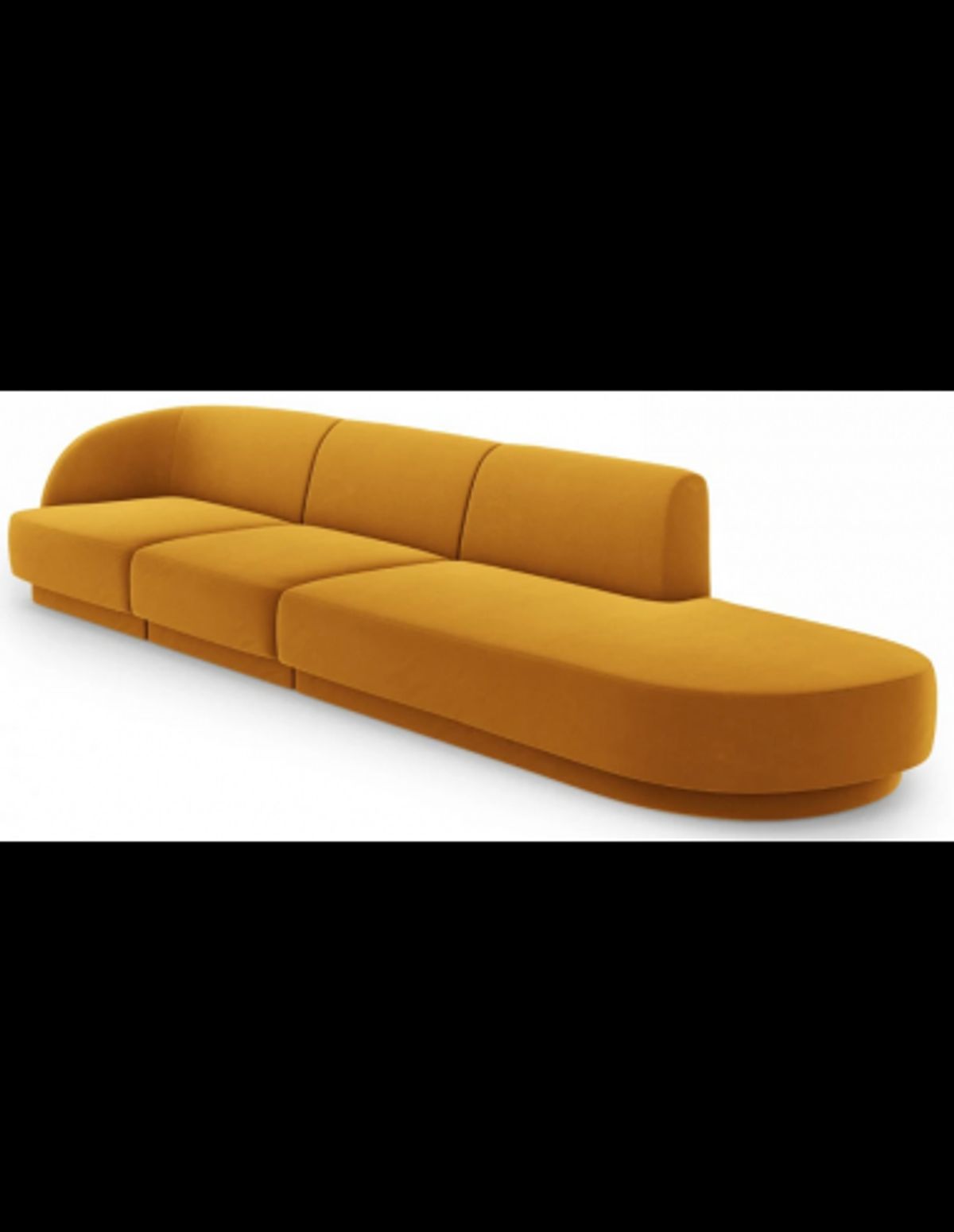 Miley højrevendt chaiselong sofa i velour B302 x D85 cm - Gul