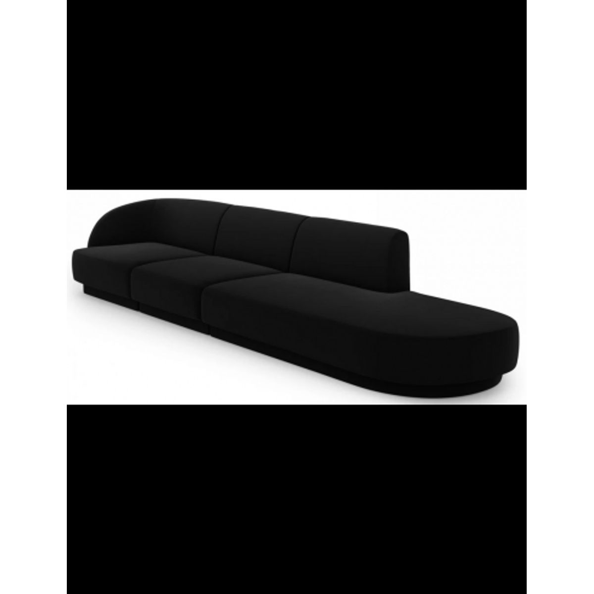 Miley højrevendt chaiselong sofa i velour B302 x D85 cm - Sort