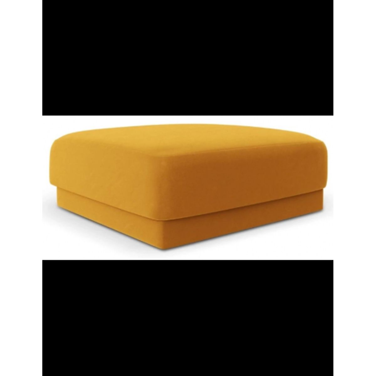 Miley puf til sofa i velour B85 x D85 cm - Gul